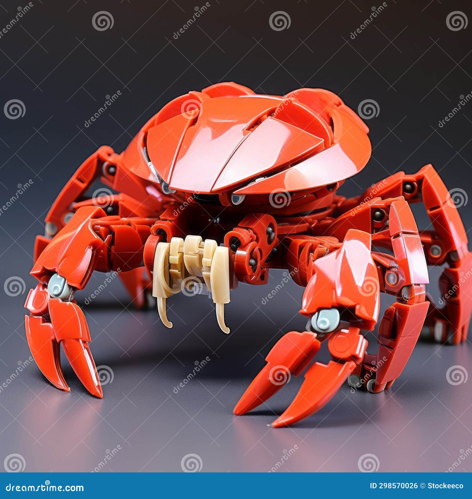 realistic lego crab with big claws - vray style