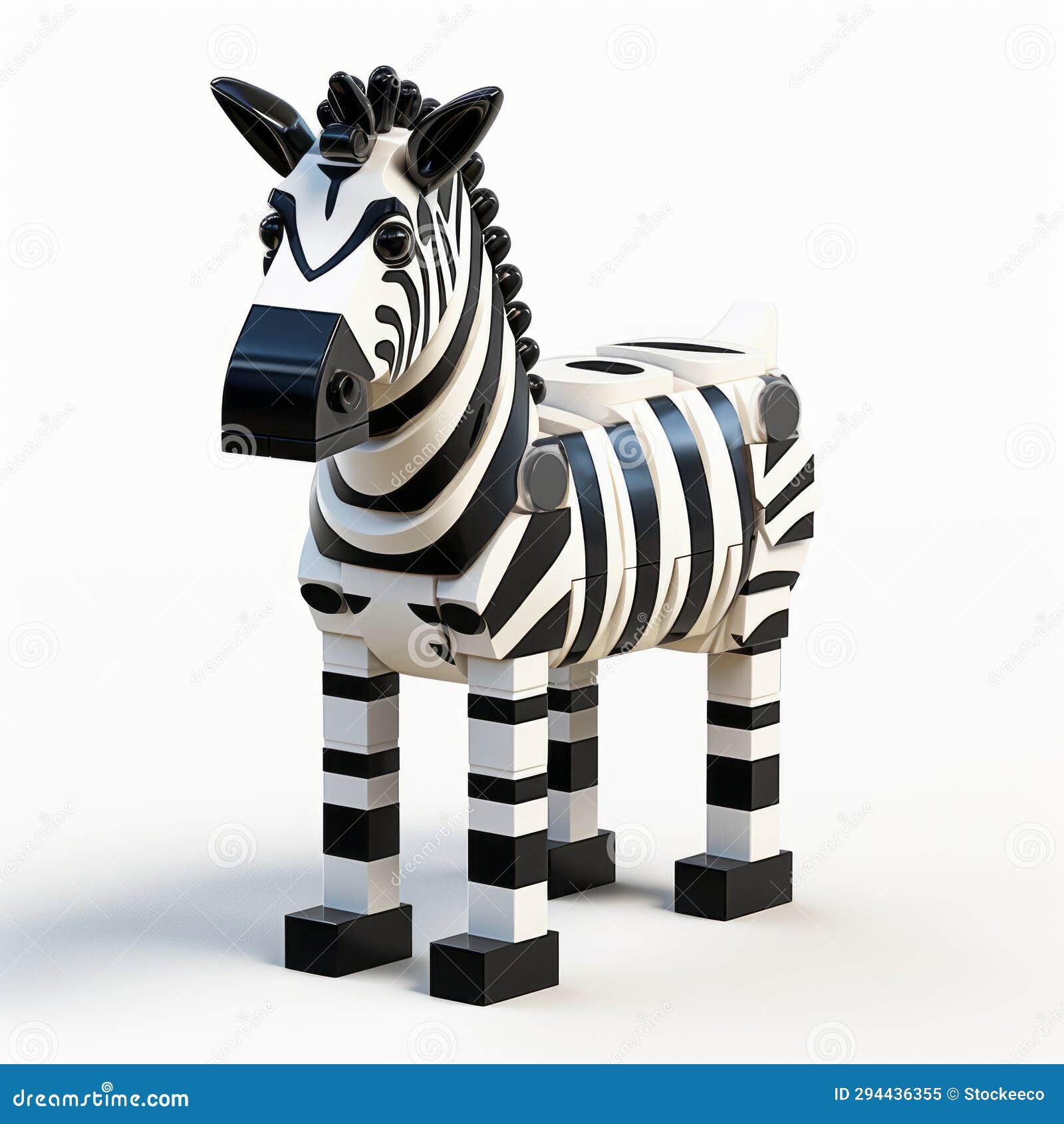 Realistic Lego Zebra Statue Toy with Detailed Rendering and Puzzle like Elements Stock Illustration Illustration of rendering statue 294436355