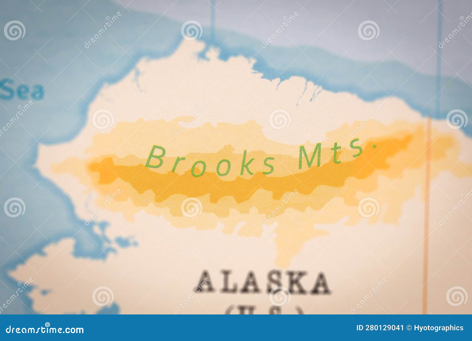 The Realistic Map of Brooks Mountains. Stock Image Image of economy