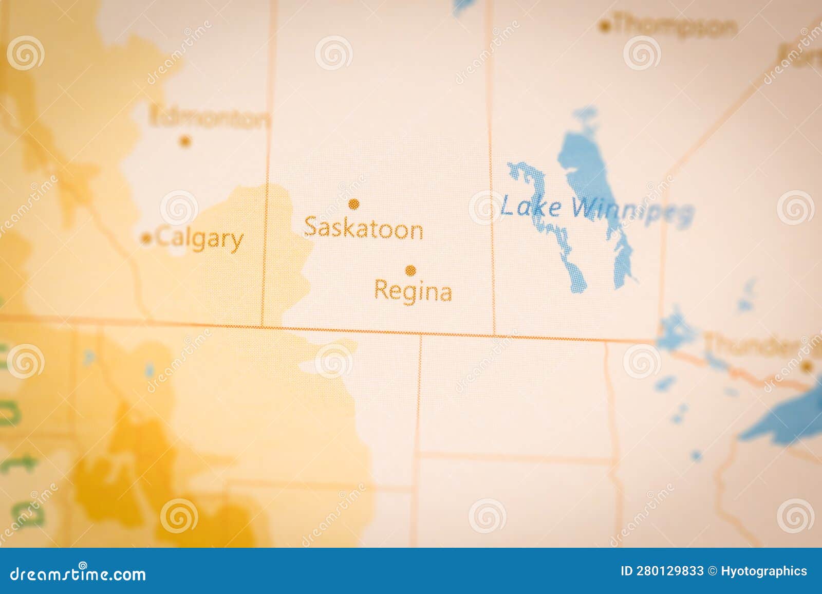 The Realistic Map of Regina. Stock Illustration - Illustration of
