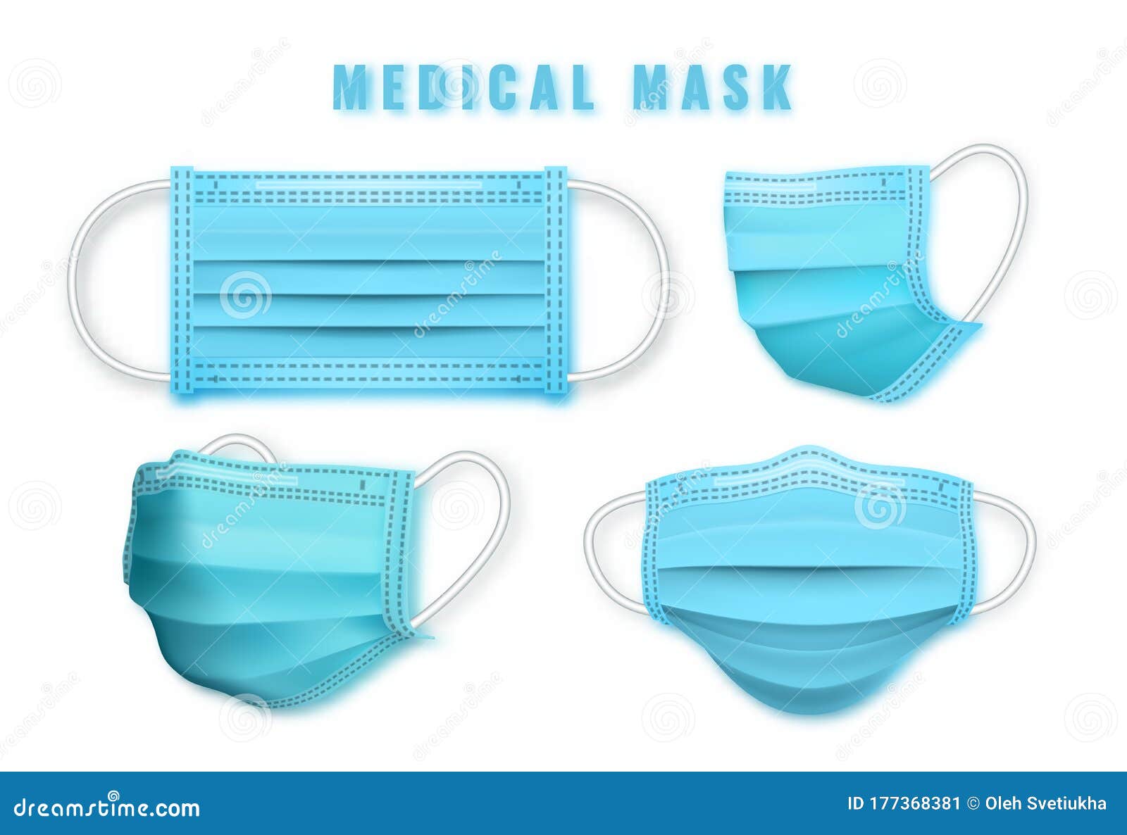 Download Realistic Medical Face Mask. Details 3d Medical Mask. Vector Illustration Stock Vector ...