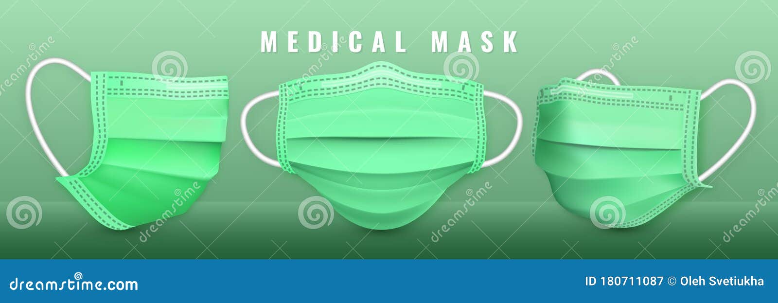 Download Realistic Medical Face Mask. Details 3d Medical Mask. Vector Illustration Stock Vector ...