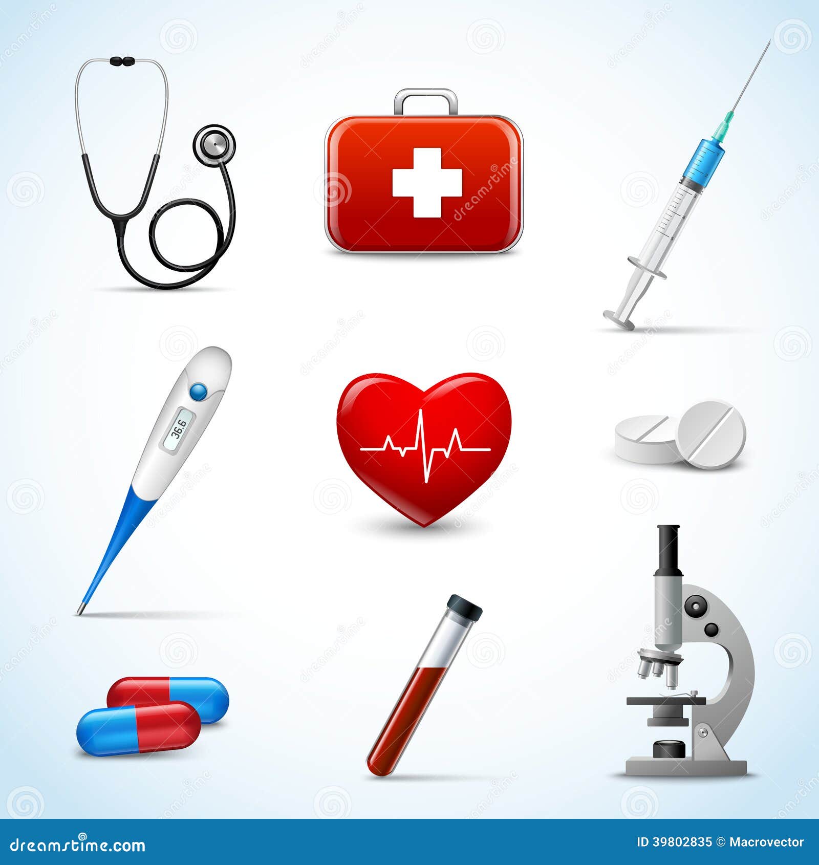 realistic medical icons