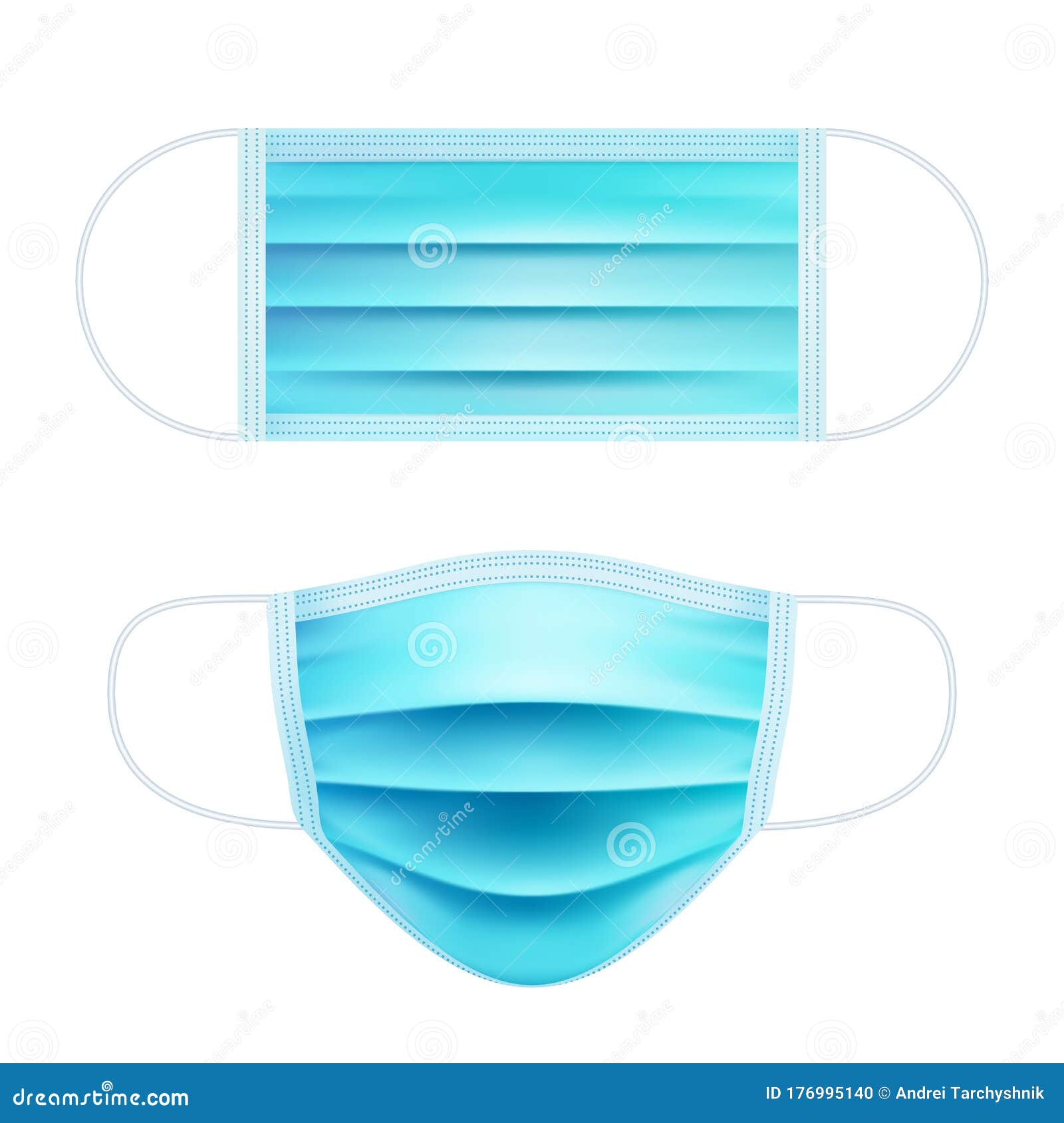 realistic medical respiratory mask. face-guard, protective mask against viruses and polluted air. health care. 