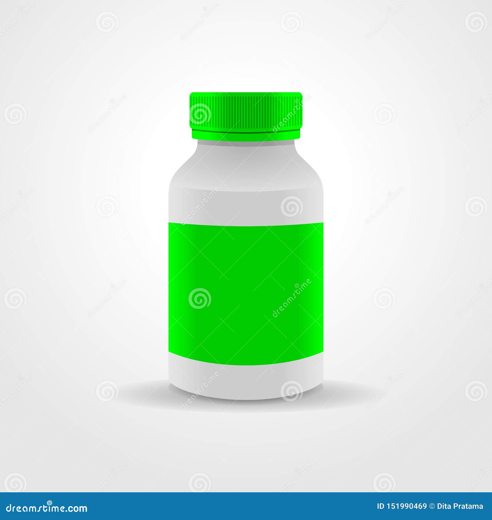 Realistic Medicine Bottle Packaging, Isolated on White Background