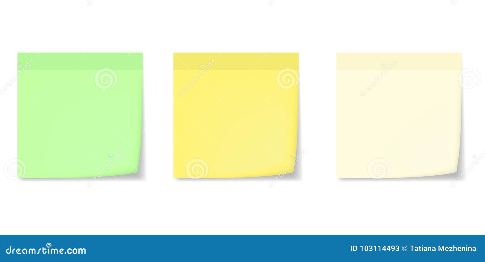 Download Realistic Memo Stickers With Shadow Mockups Stock Illustration Illustration Of Paper Curled 103114493