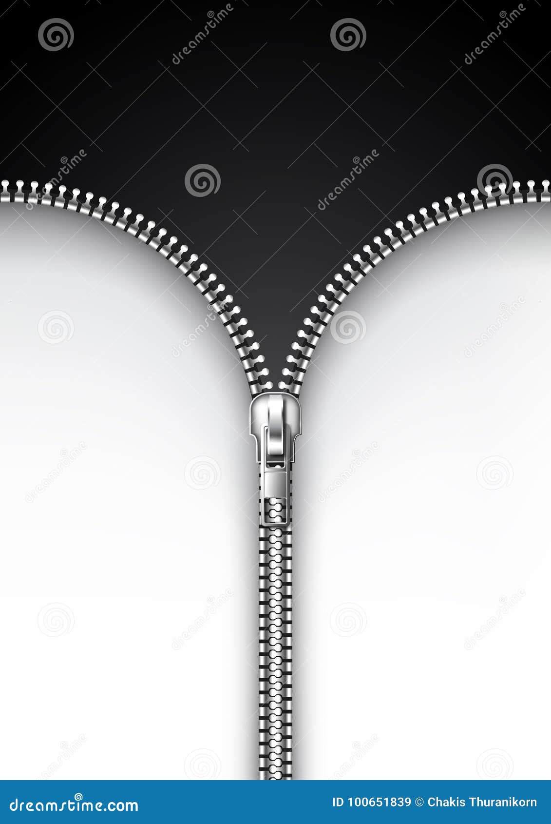 Zipper stock vector. Illustration of open, metal, zipper - 43081207