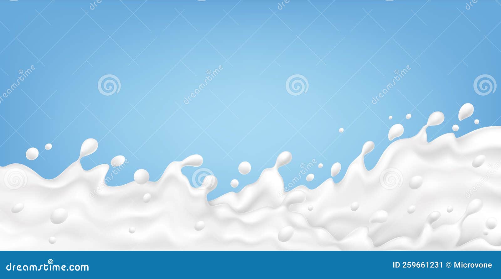 realistic milk splash banner. yogurt or creamy liquid, white fluid on blue. dairy wave, ad pithy  background with