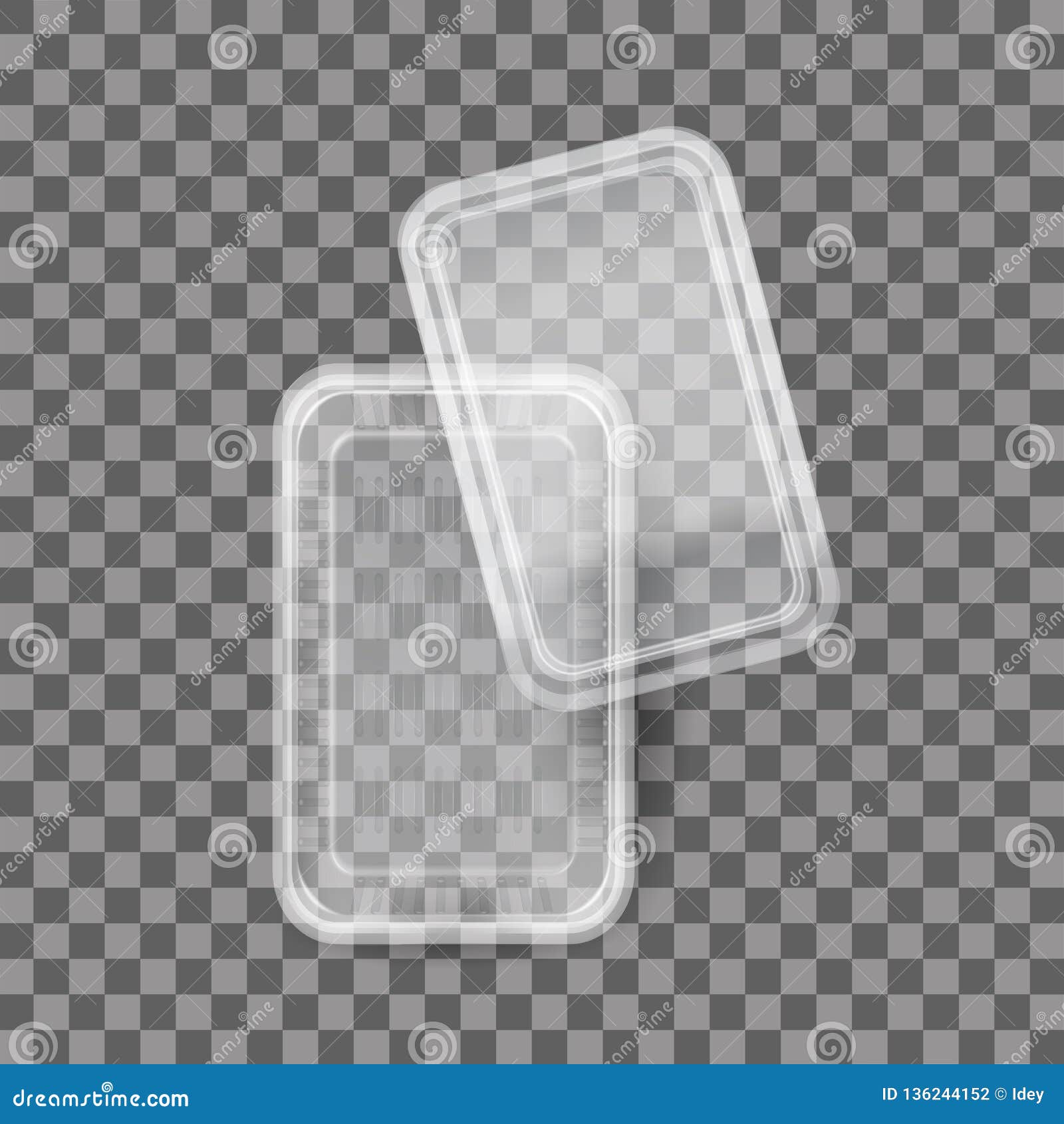 Download Realistic Mock Up Transparent Plastic Food Container Packaging For Food Stock Vector Illustration Of Layout Container 136244152