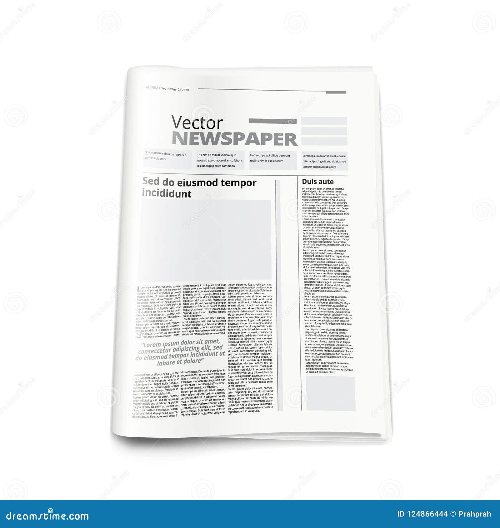 Realistic Newspaper or News Magazine Abstract Template Stock Vector ...