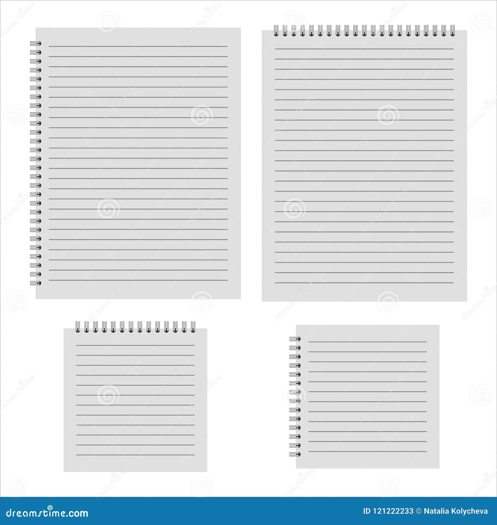 Realistic notepad template stock illustration. Illustration of