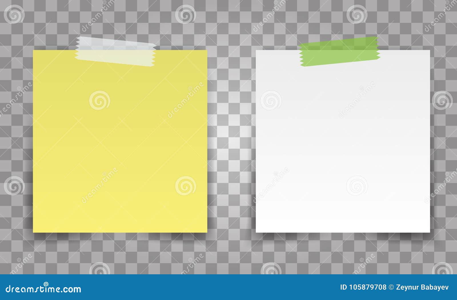 Blank Post-it Note Paper with Paperclip Stock Vector - Illustration of  letters, frame: 10120852