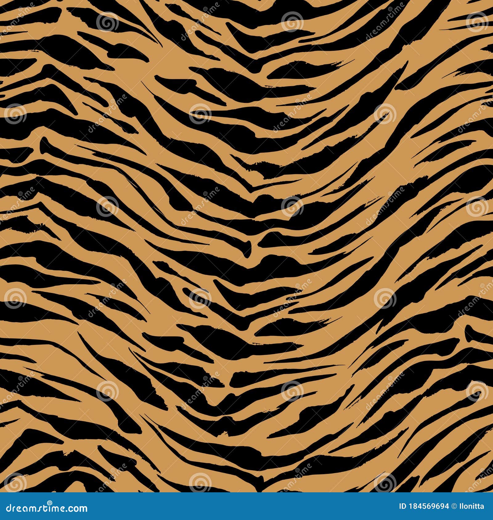 Realistic Orange Safari Pattern Background Tiger Animal Skin Stock ...