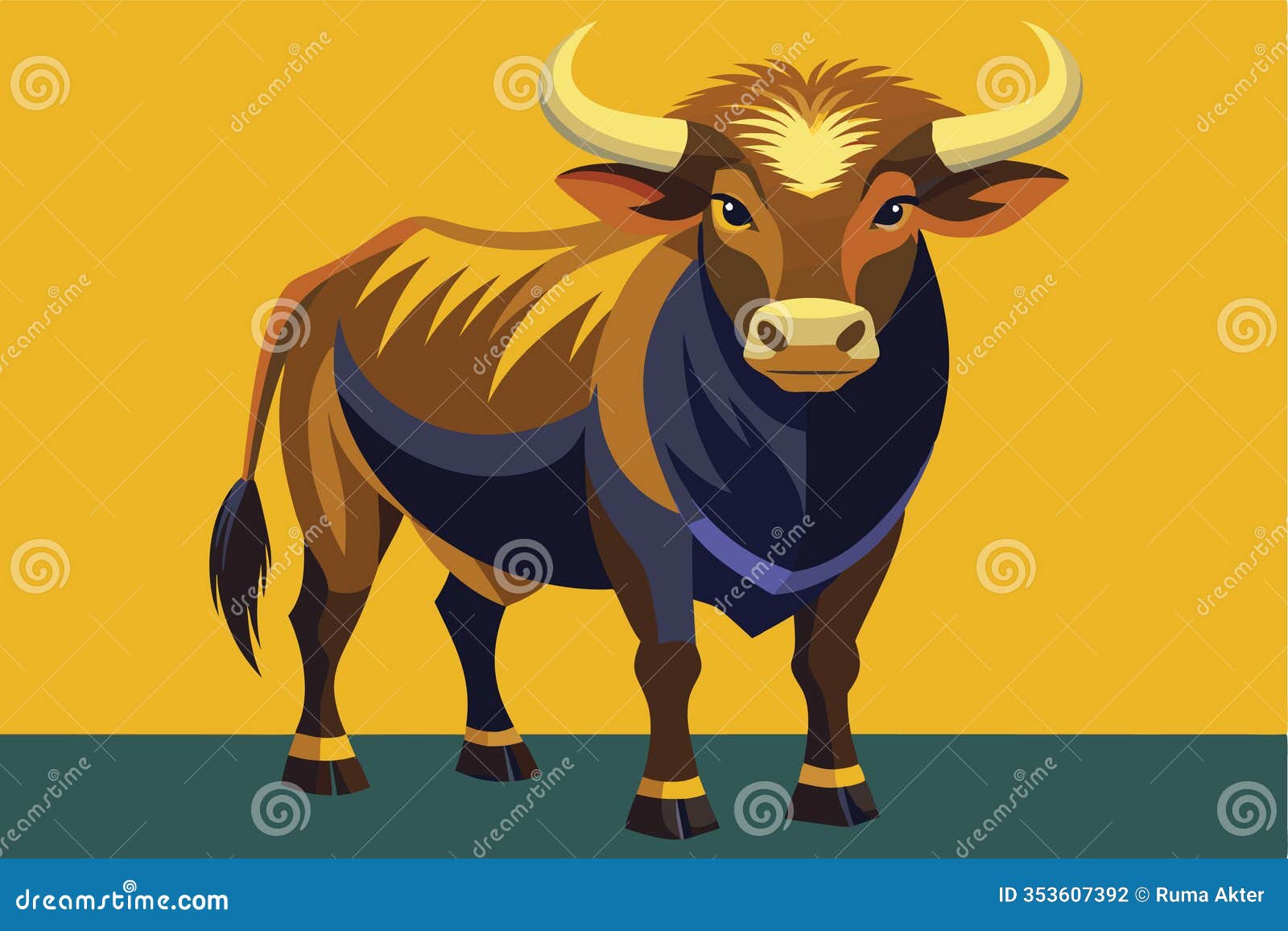 a realistic ox  artwork 