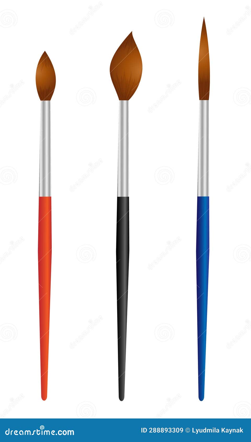 Realistic paint brushes stock vector. Illustration of smear 288893309
