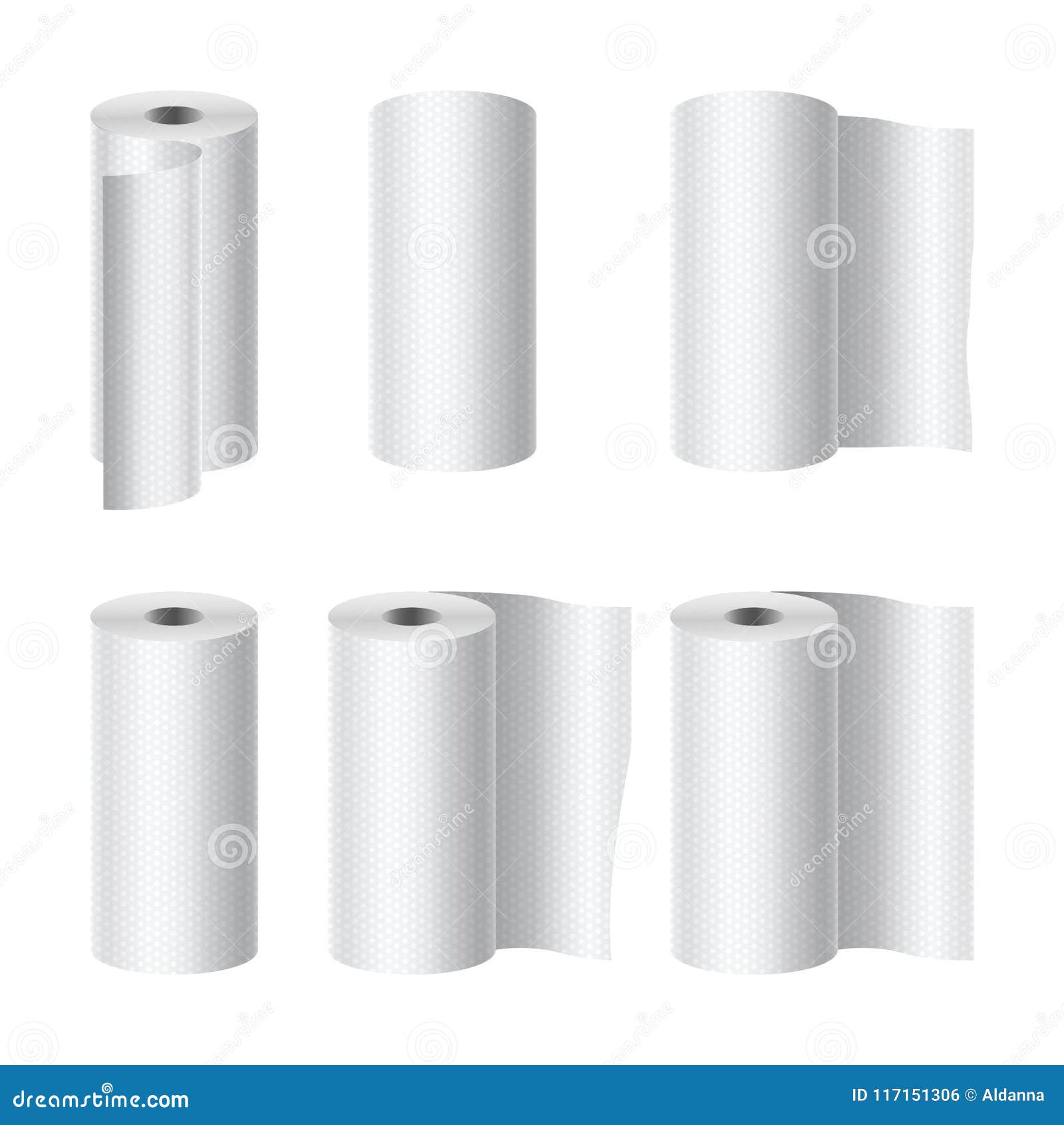 Download Realistic Paper Roll Mock Up Set Isolated Over White Stock Vector Illustration Of Business Gray 117151306 PSD Mockup Templates