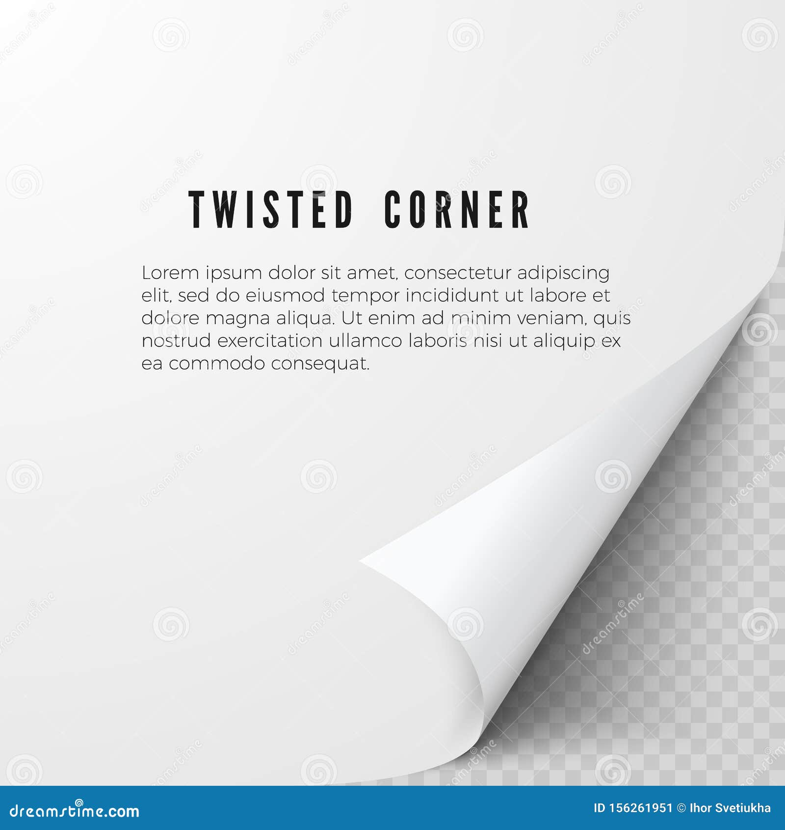 Realistic Paper Sheet with Folded Corner. Paper Sheet with Shadows on Transparent Background