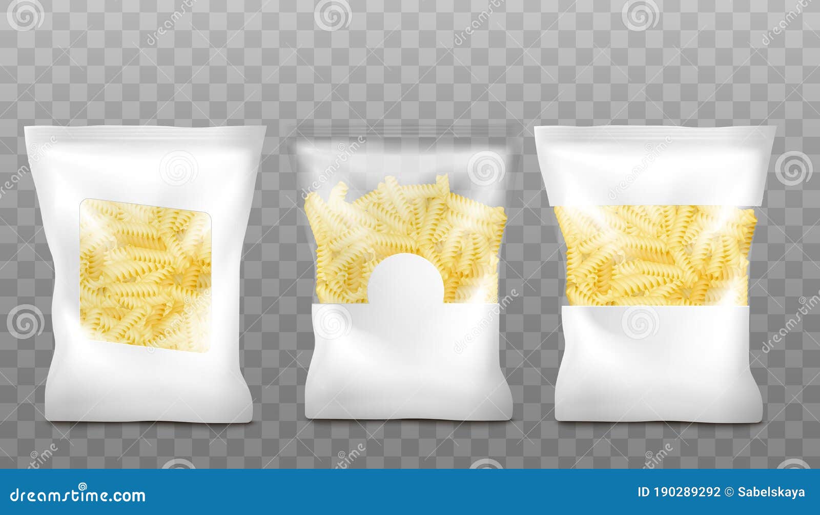 Download Realistic Pasta Package Mockup Set - White Plastic Bag ...