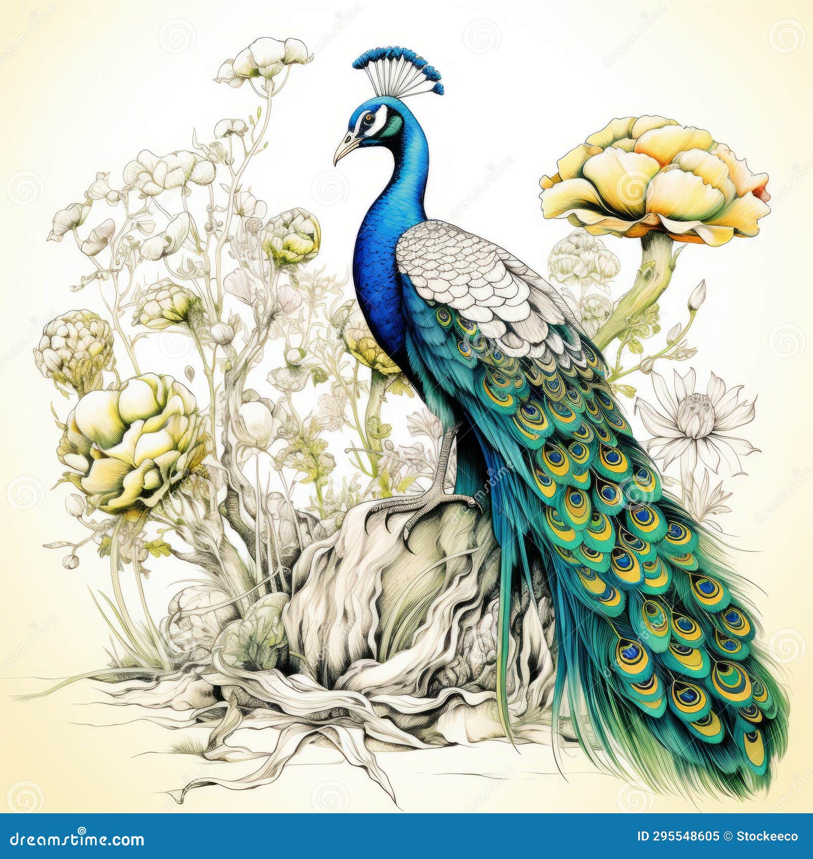 peafowl, peacock, bird, feather, exotic, green, nature, drawing, natural,  art | Pxfuel