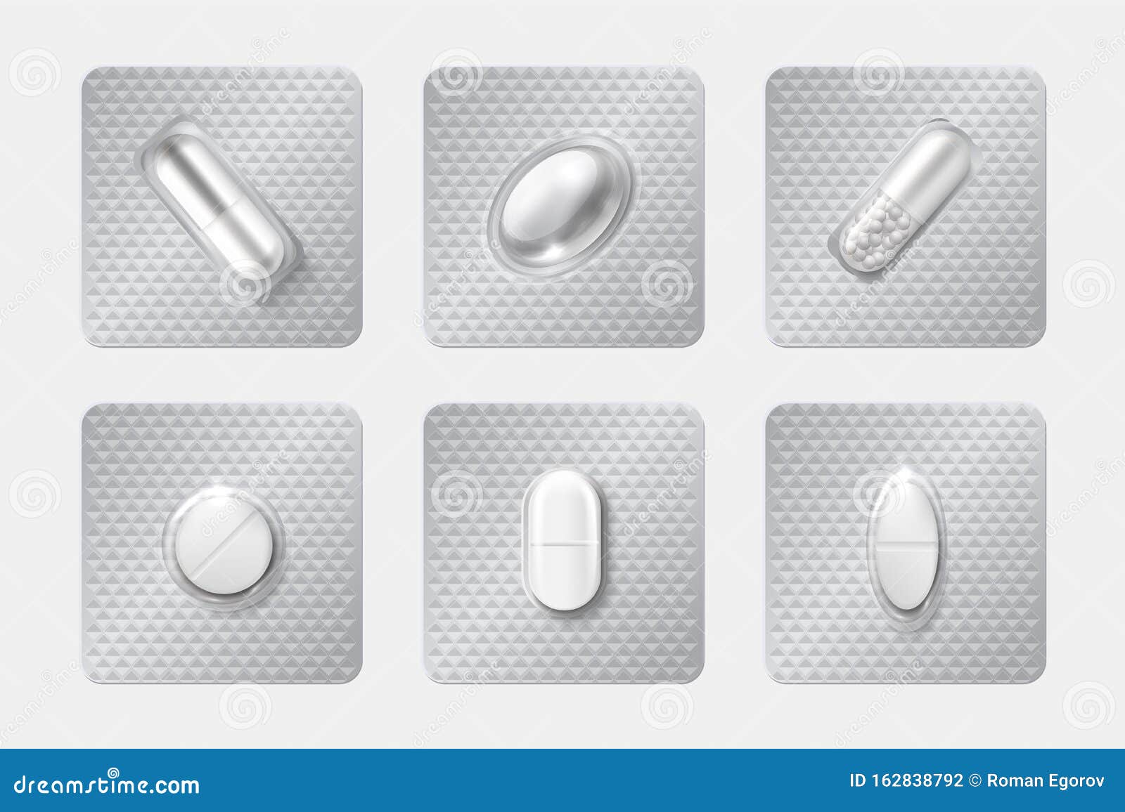 Download Realistic Pill Blisters Set. Medicine Capsule And Pills In ...