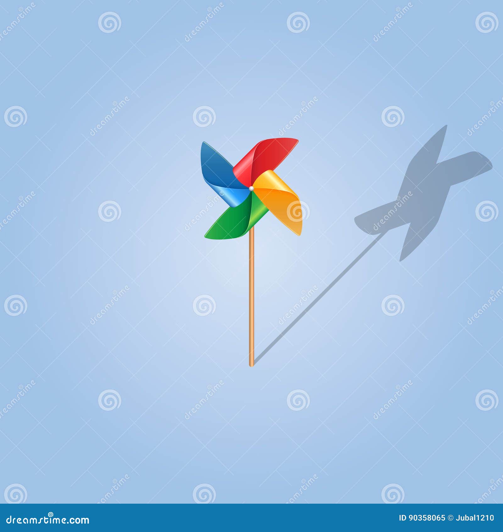 Realistic pinwheel stock vector. Illustration of mill 90358065