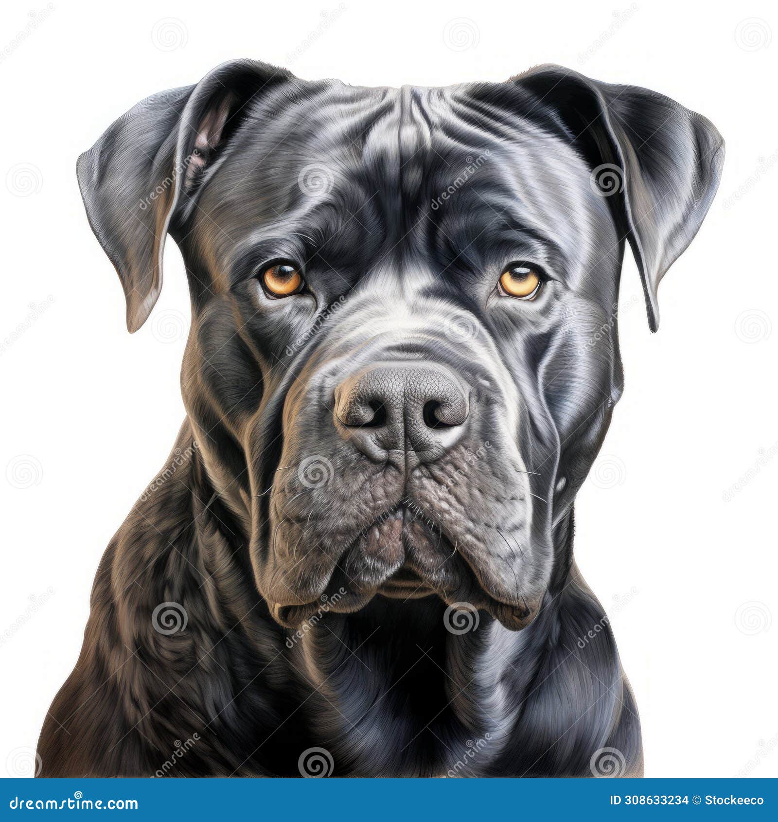 realistic portrait of black dog in 8k resolution