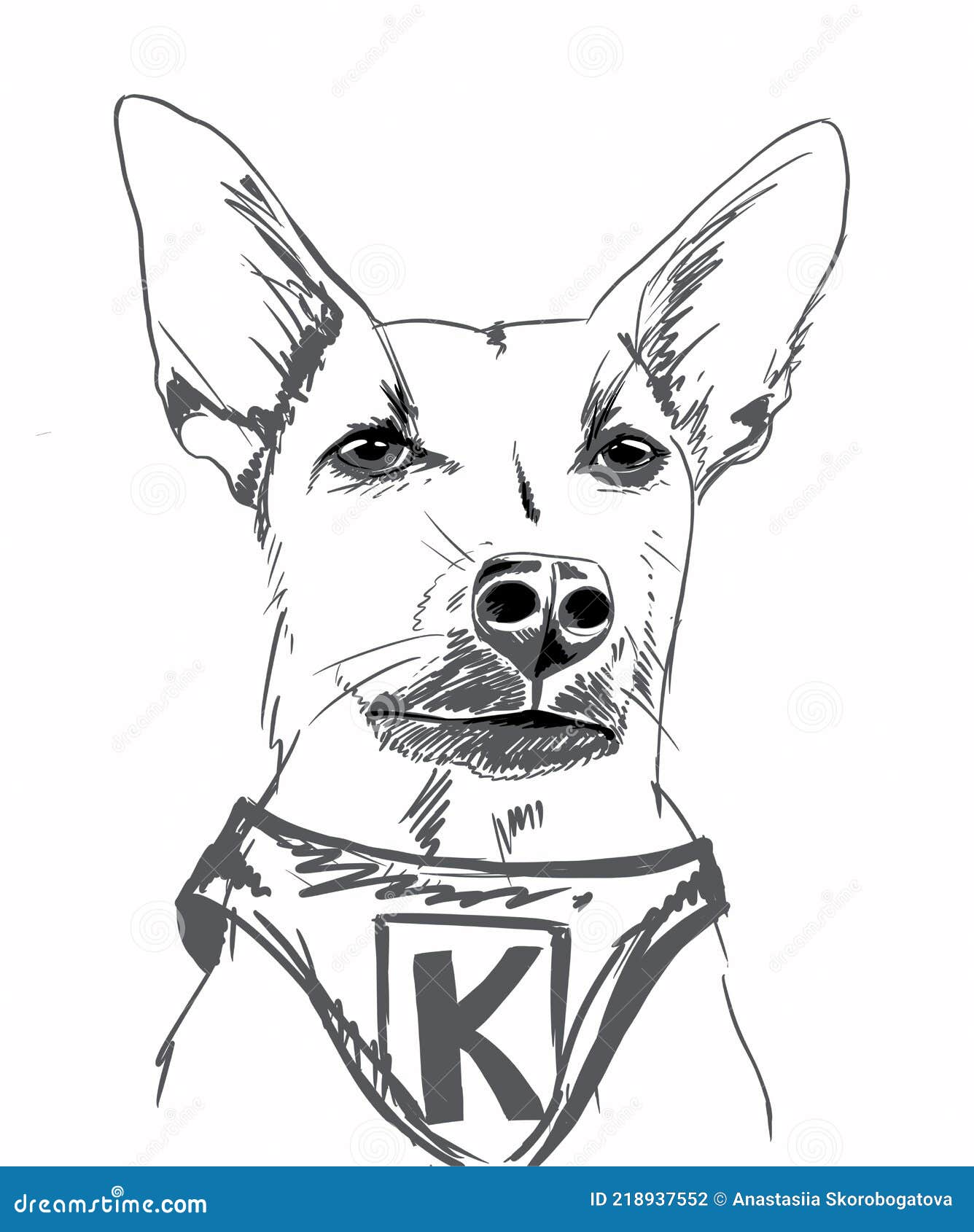 Realistic Portrait of a Dog. Digital Art Illustration Stock Illustration Illustration of funy