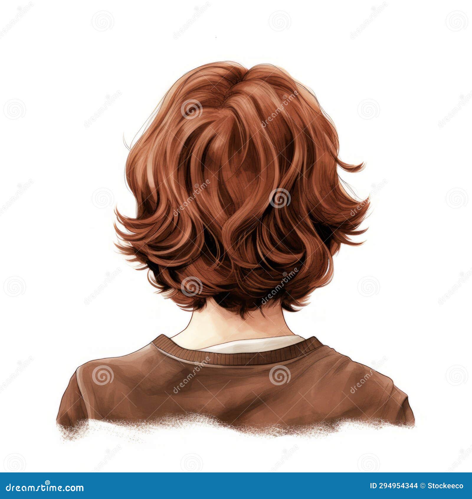 digital  of a boy with brown wig - portrait art