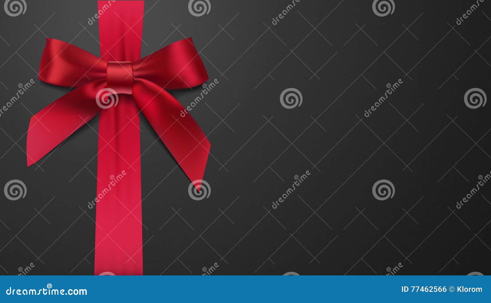 Realistic Red Bow on a Black Background Stock Vector Illustration of