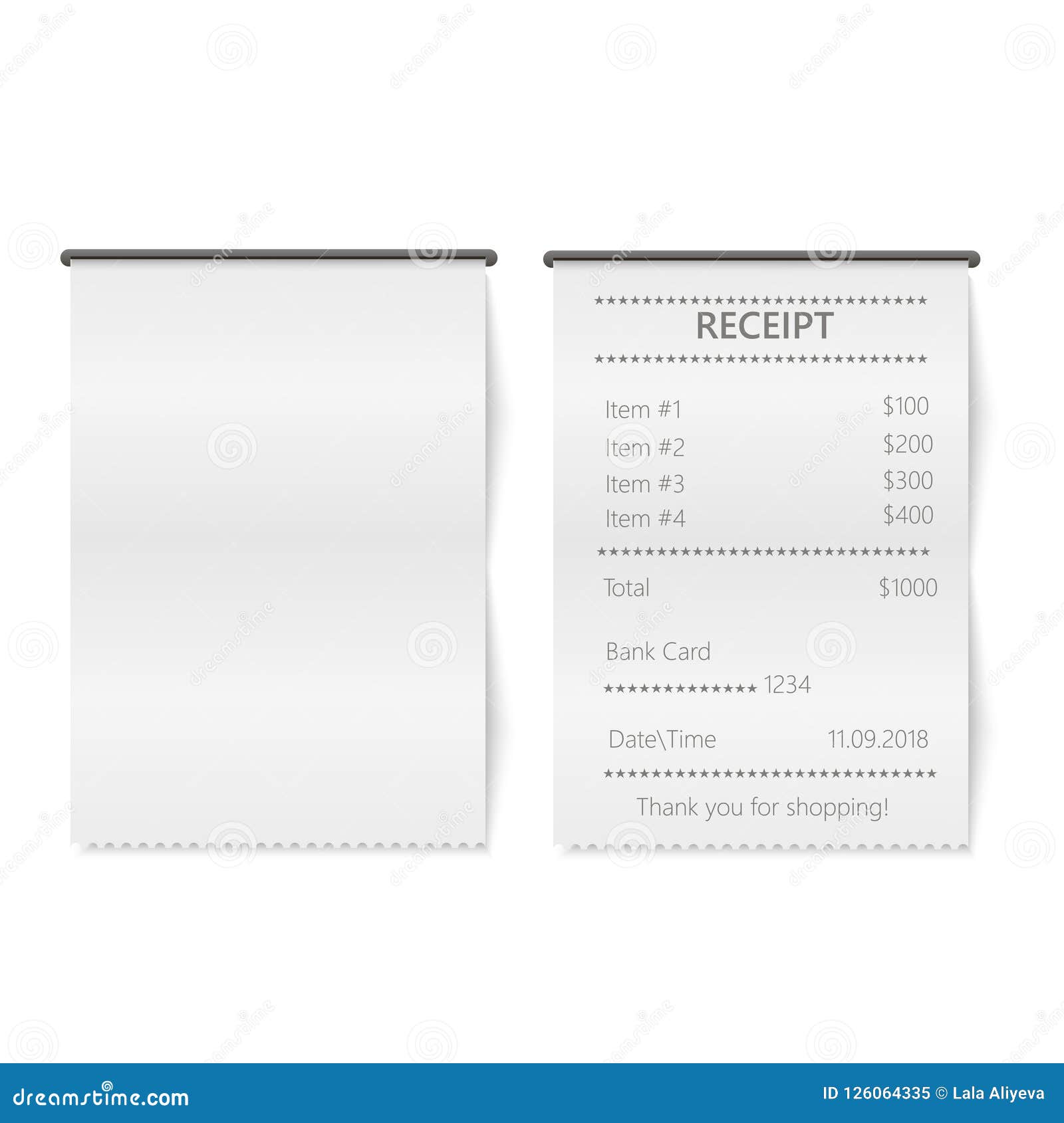 Download Realistic Sales Printed Receipt. Mock Up. Vector. Stock ...