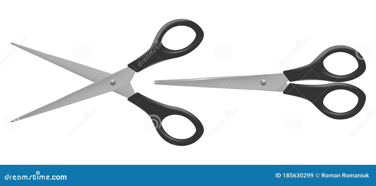 Download Realistic Scissor. Open And Closed Black Scissors Mockup ...