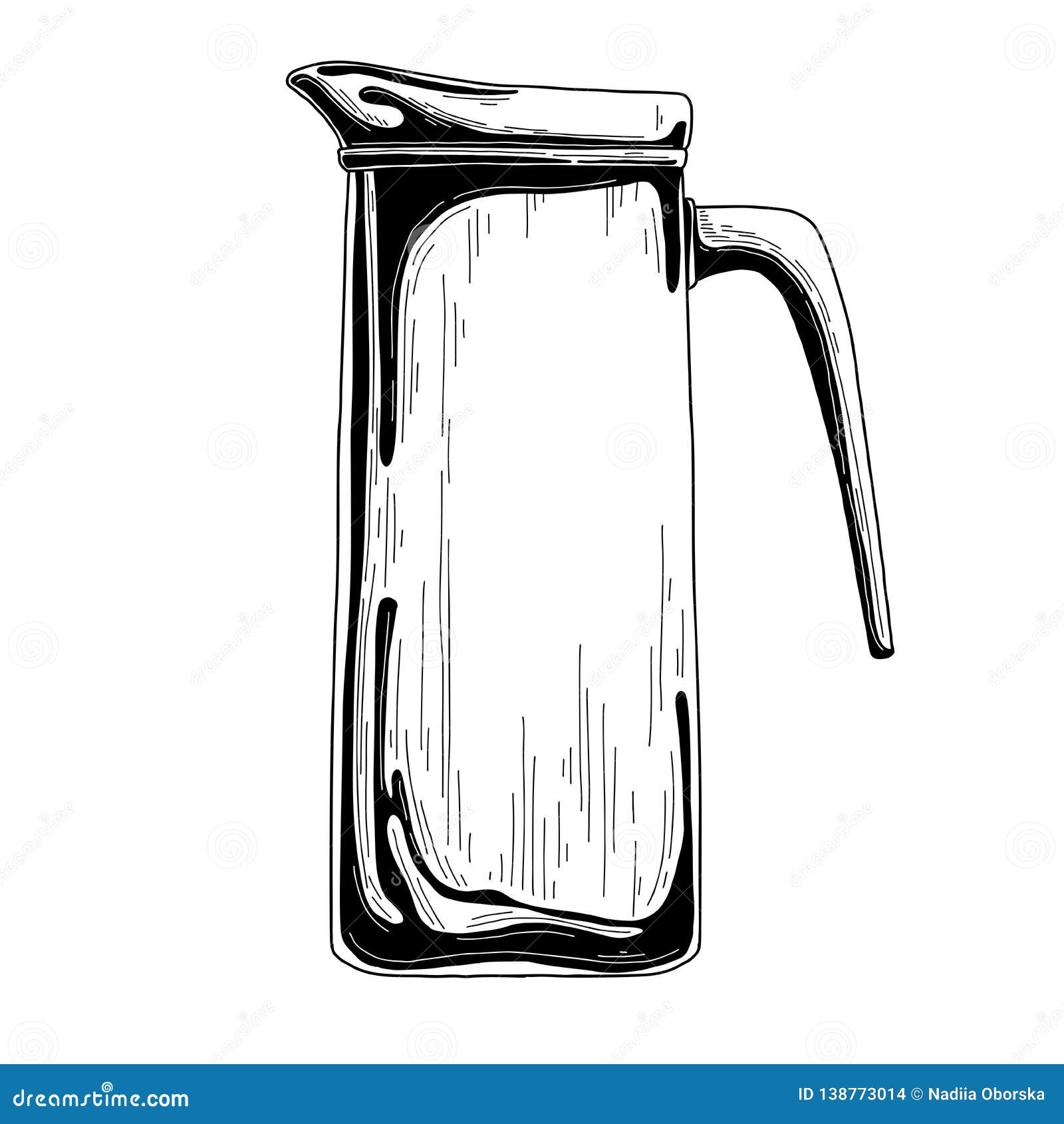 Realistic Sketch of a Jug. Vector Stock Illustration Illustration of healthy, milk 138773014