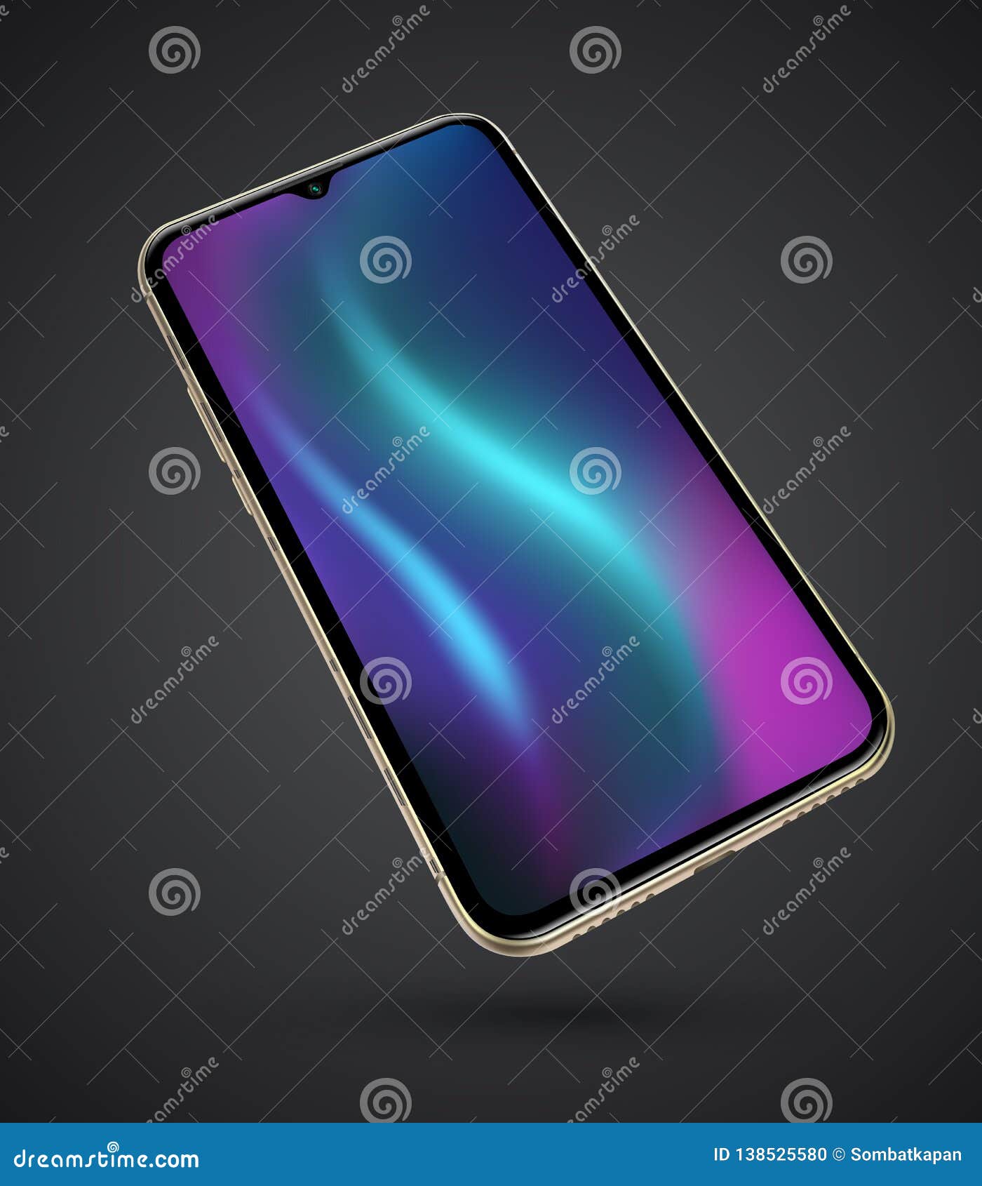 Realistic Smartphone Mockups Stock Vector Illustration