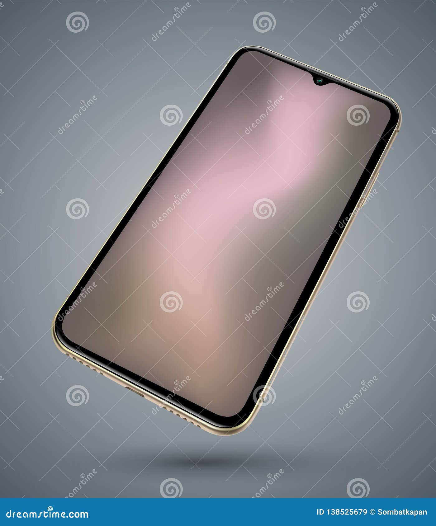 Realistic Smartphone Mockups Stock Vector Illustration