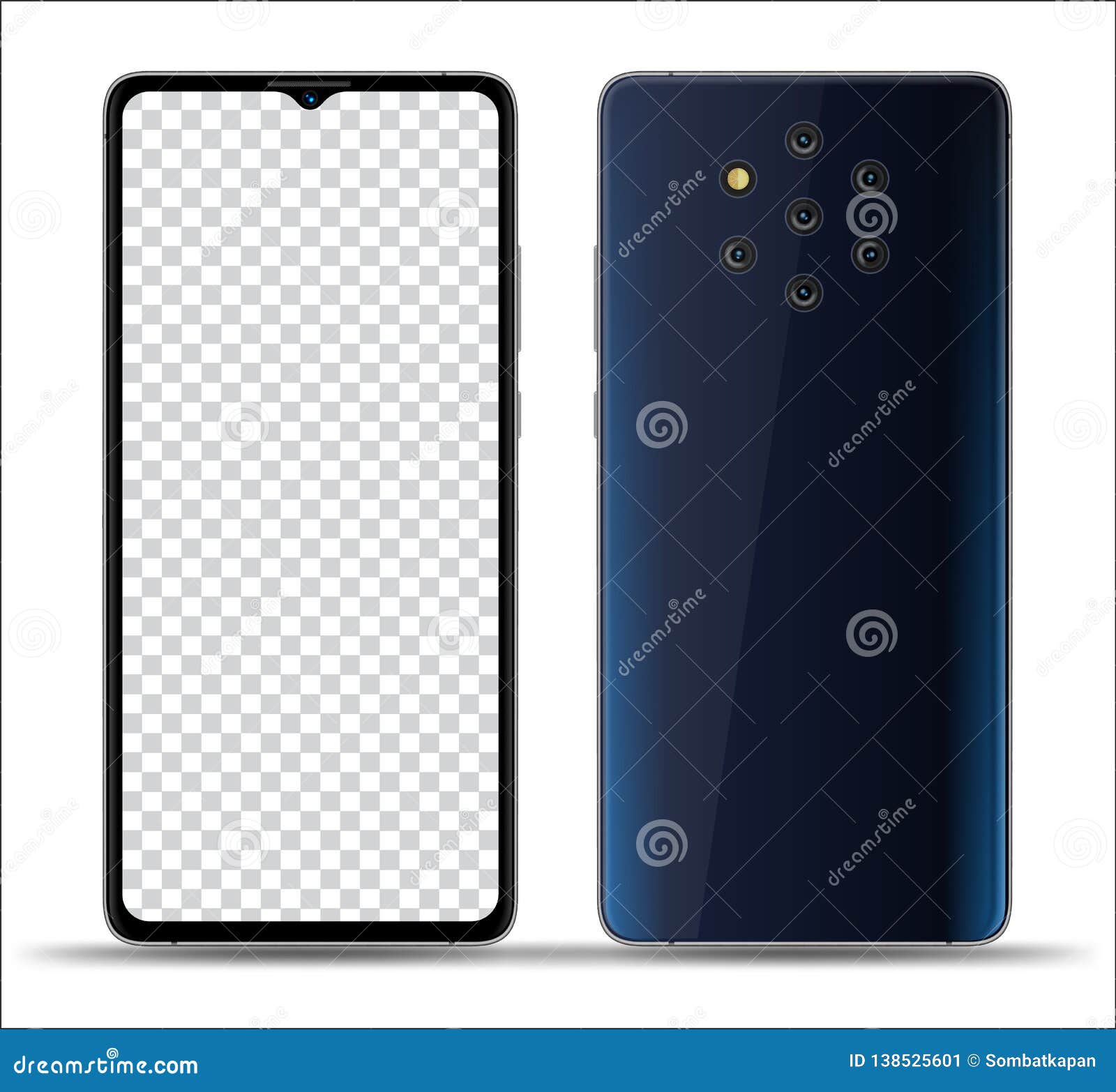 Realistic Smartphone Mockups Stock Vector Illustration