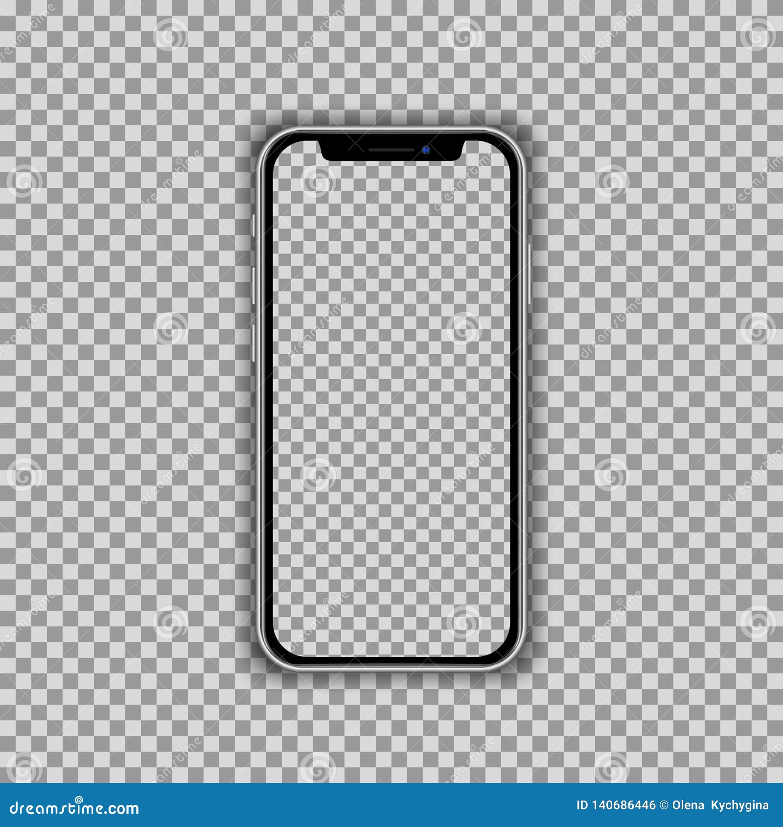 Realistic Smartphone Screen Template Isolated on Transparent Background Realistic Smartphone Screen Template Isolated on Transparent Background