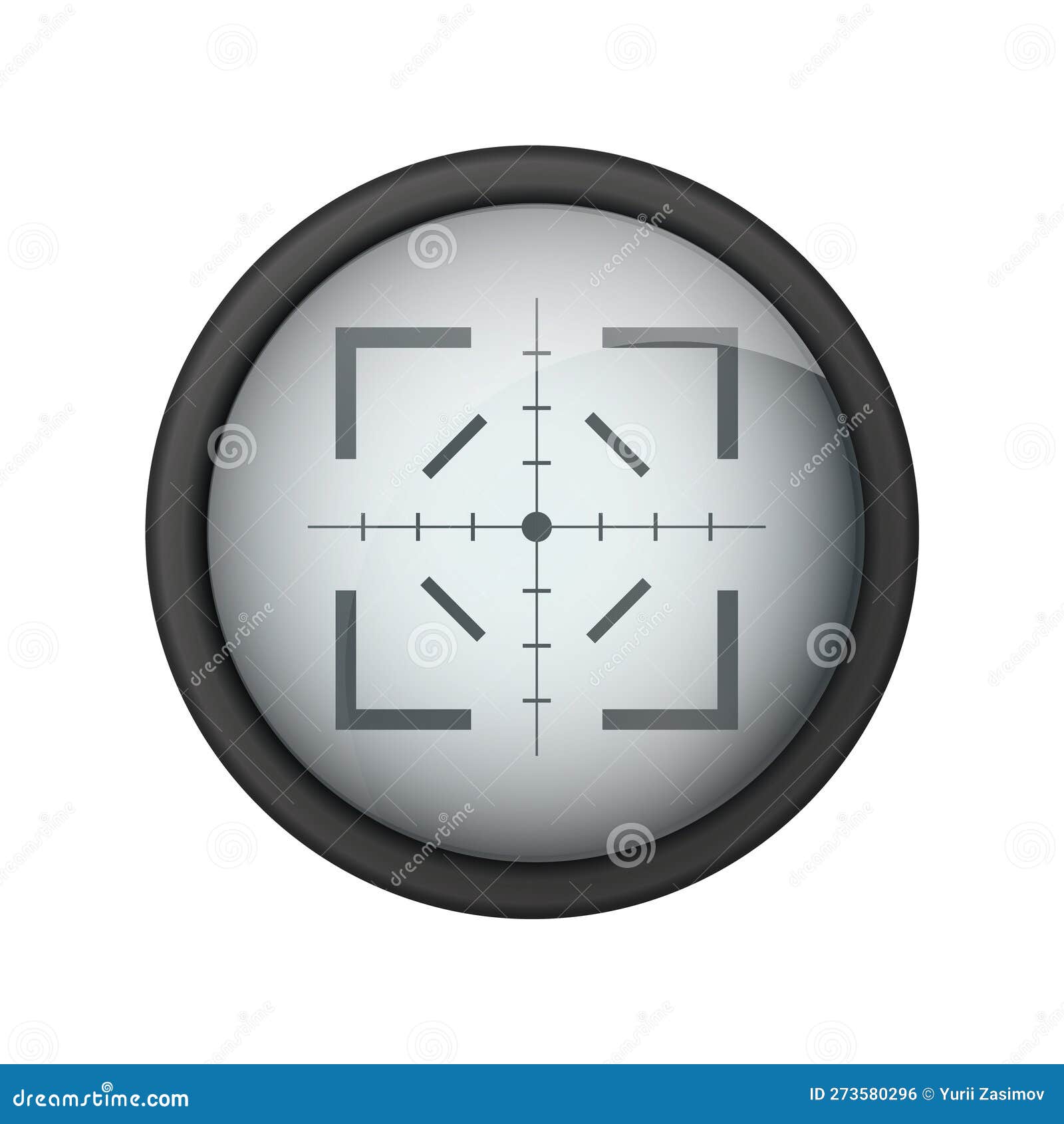 realistic sniper sight. sniper scope with measurement marks template. sniper scope crosshairs view. realistic 