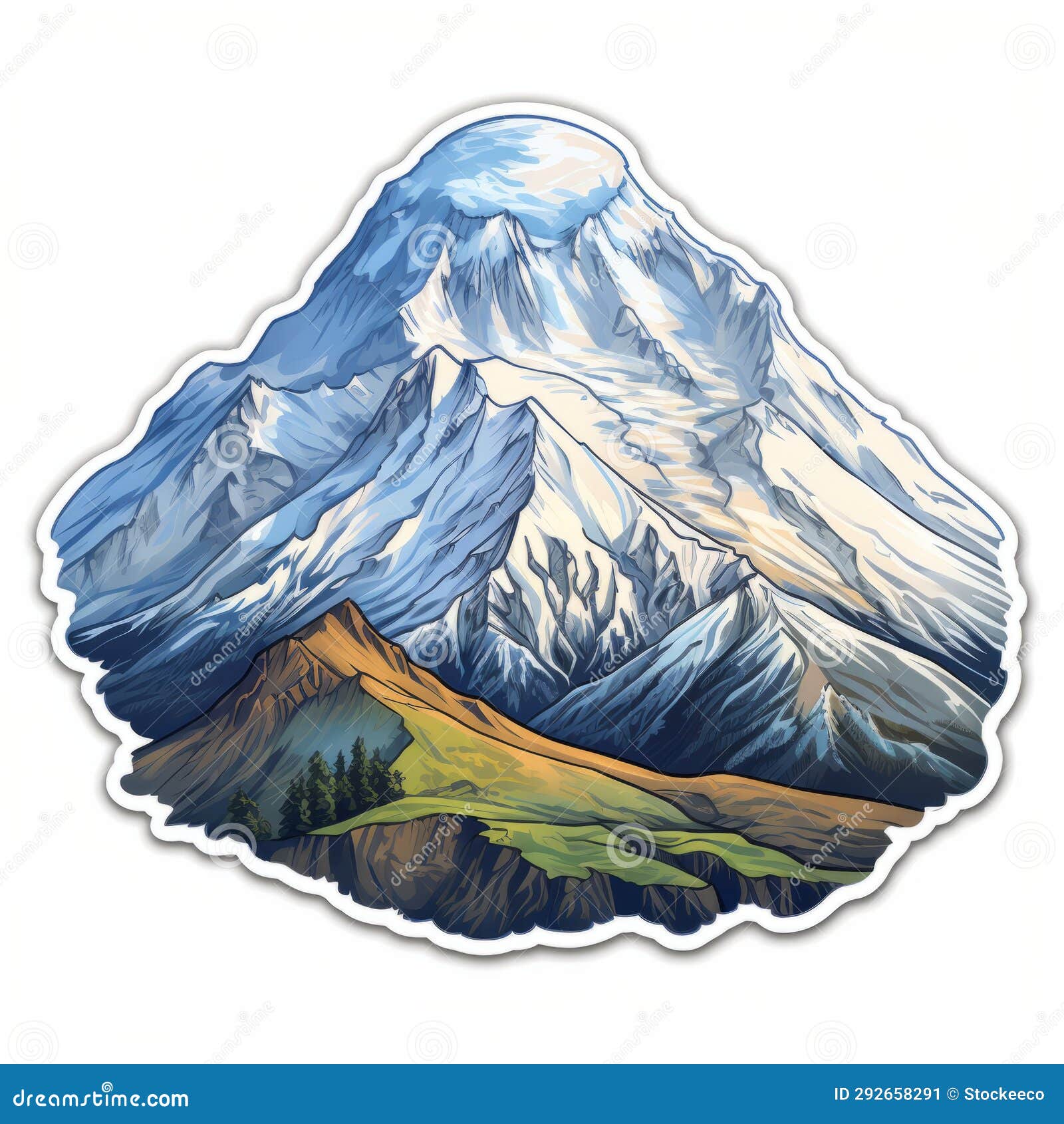 Winter Majestic Mountains In Snow Stickers