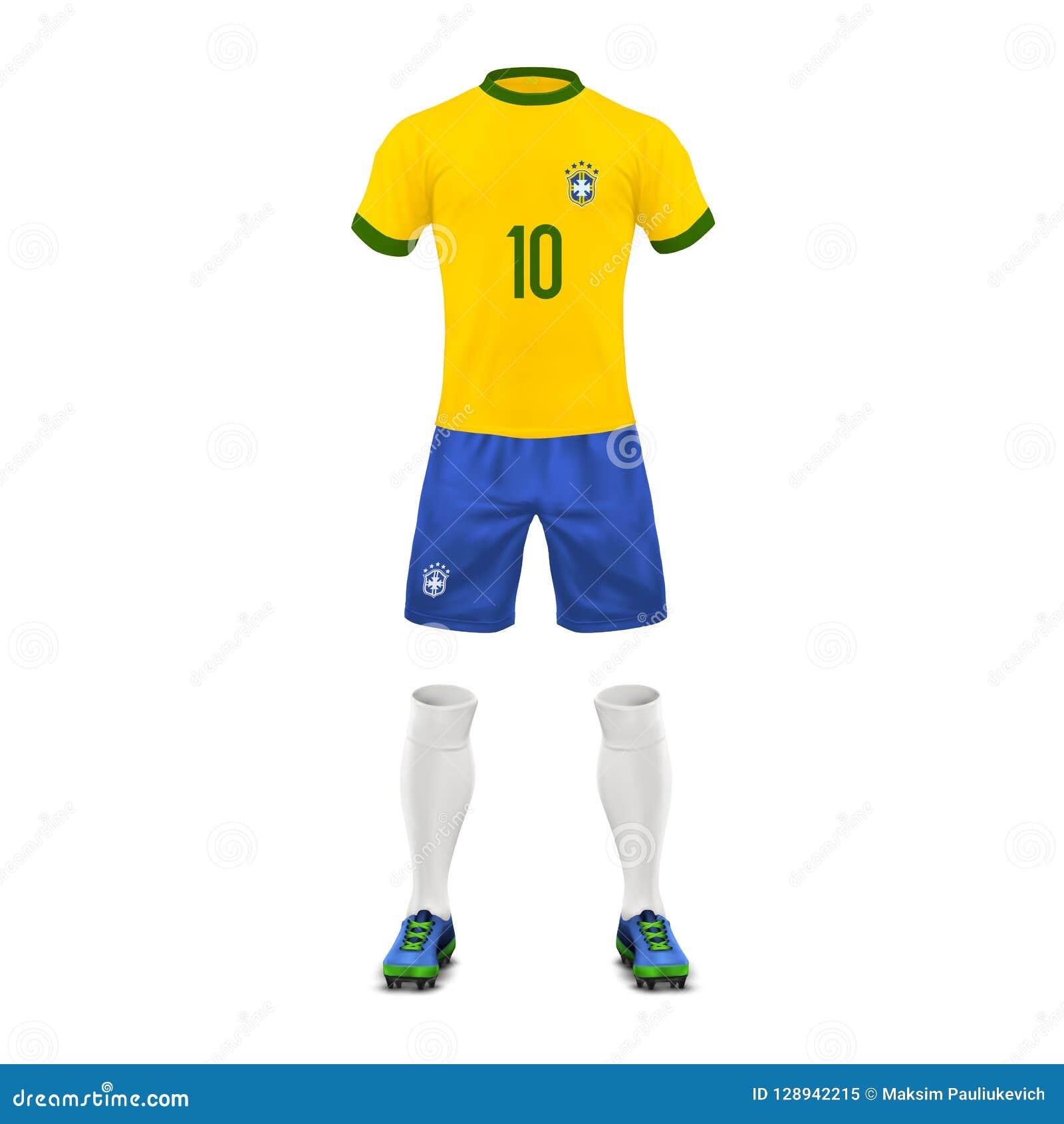 Download Realistic Soccer Uniform Of A Brazil Team Stock ...