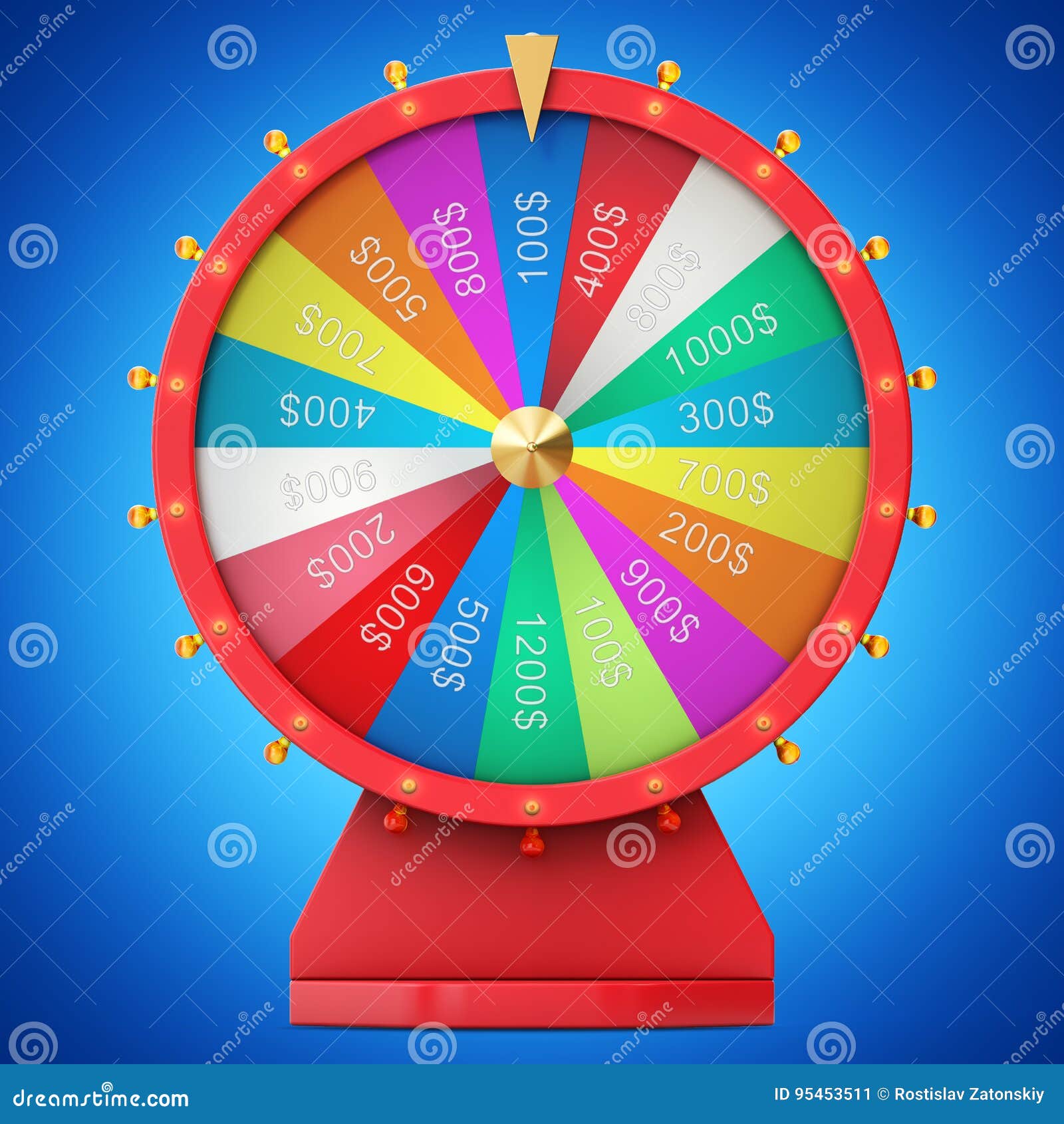 Realistic Spinning Fortune Wheel, Lucky Roulette. Colorful Wheel Of Luck Or  Fortune Stock Illustration - Illustration Of Casino, Object: 95453511