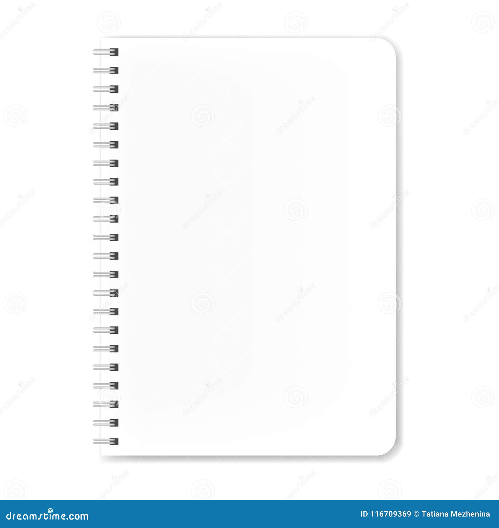 White Blank Spiral Notebook Mockup, Notebook, Spiral, Book PNG