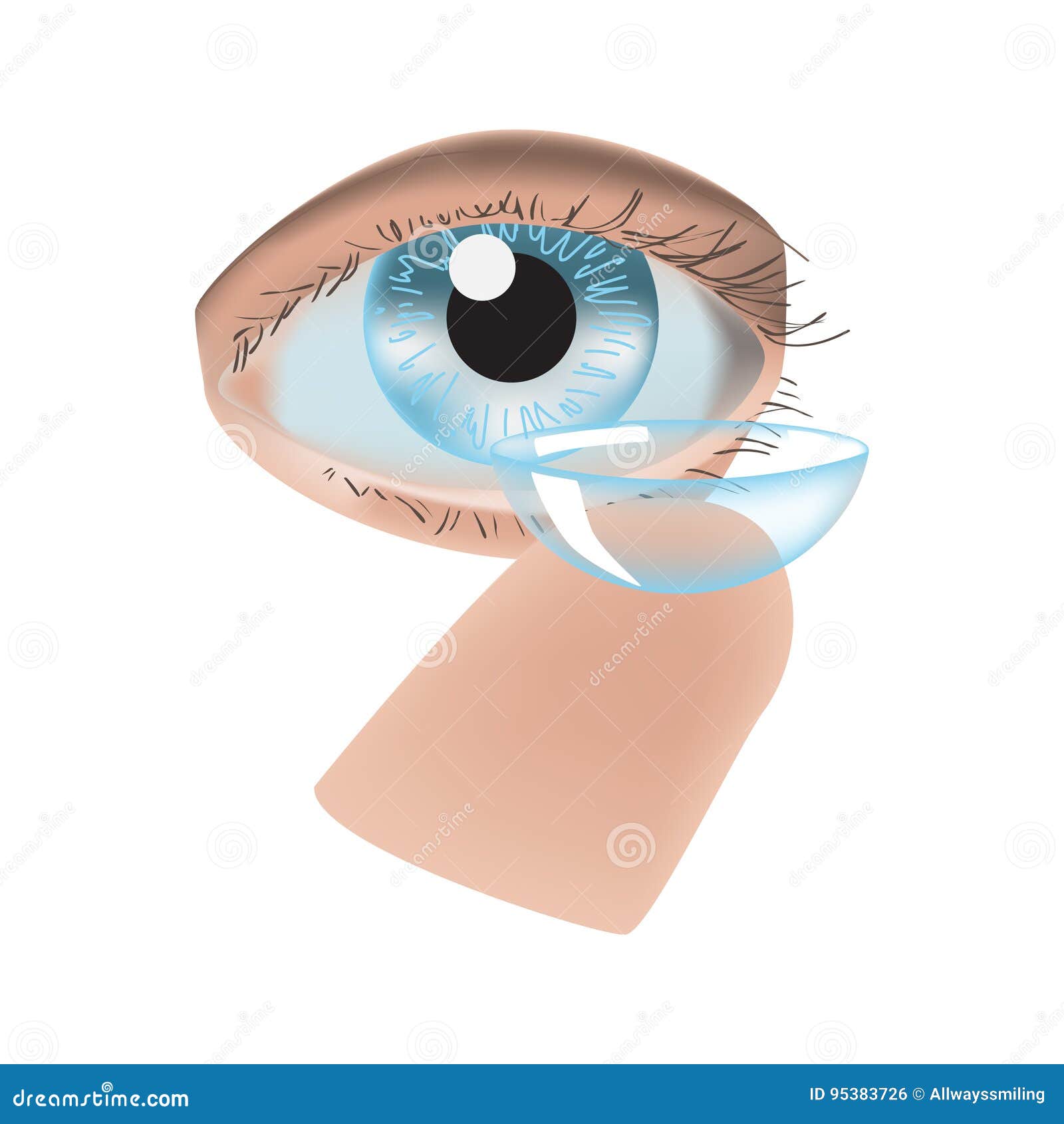 Realistic Style Vector Illustration with Eye and Contact Lens Stock Vector  - Illustration of medicine, optics: 95383726
