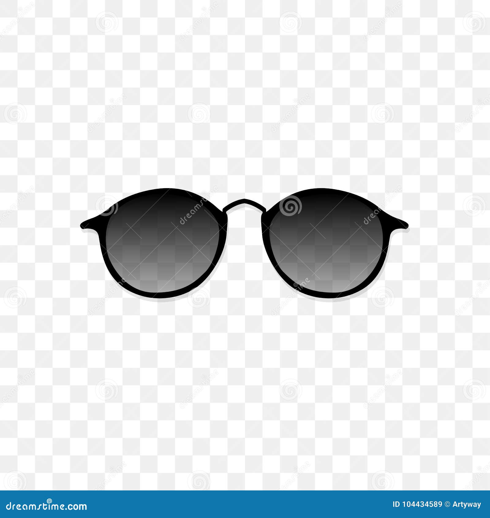 Realistic Sunglasses with a Translucent Black Glass on a Transparent  Background. Protection from Sun and Ultraviolet Stock Vector - Illustration  of frame, eyeglasses: 104434589