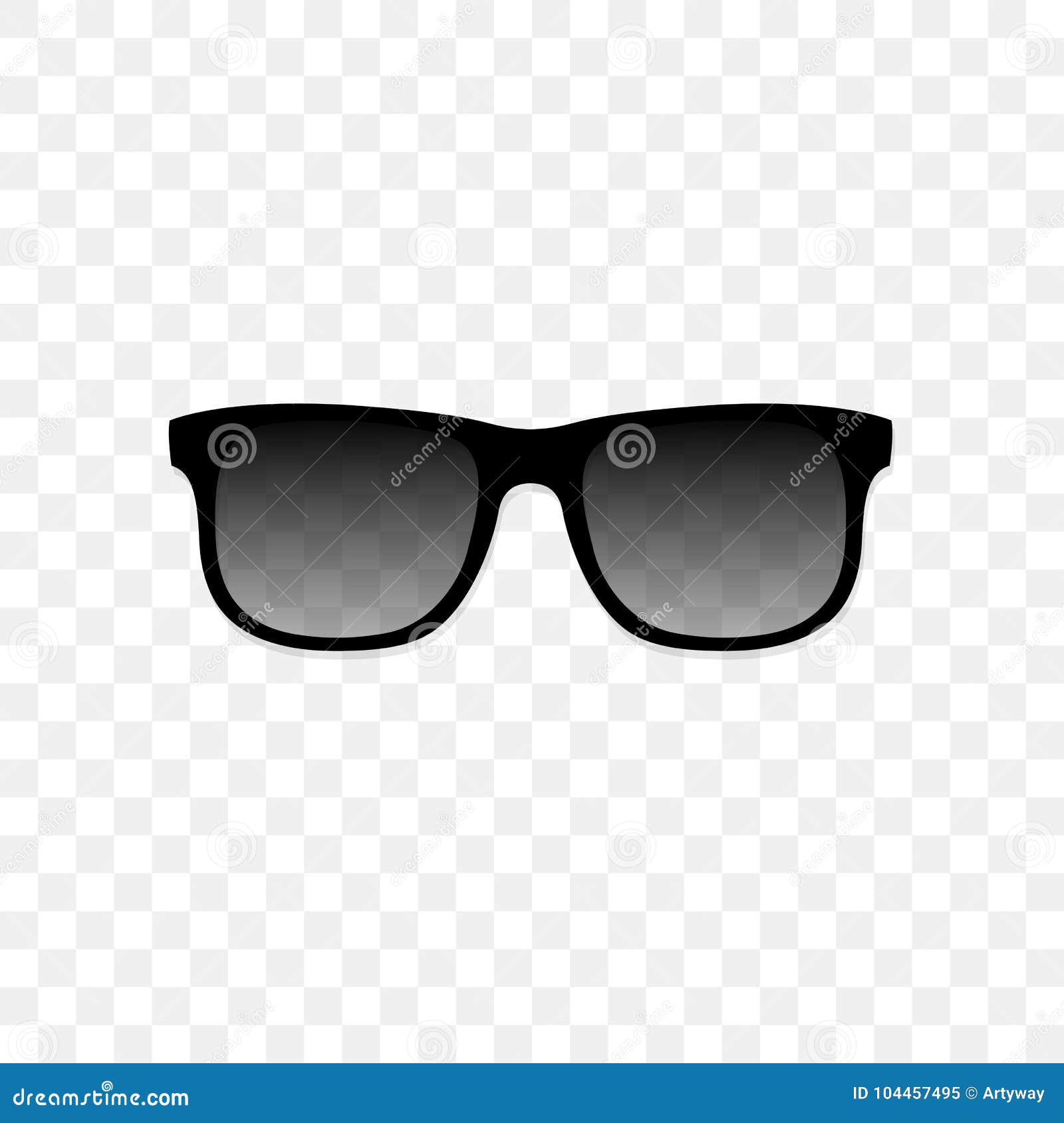Realistic Sunglasses with a Translucent Black Glass on a Transparent  Background. Protection from Sun and Ultraviolet Stock Vector - Illustration  of round, attribute: 104457495
