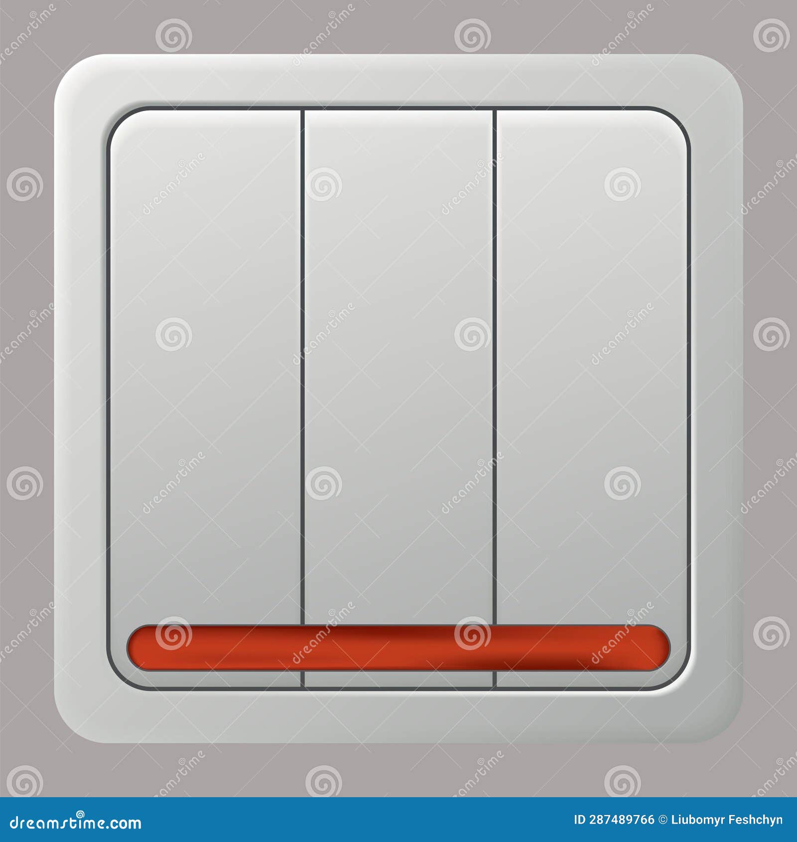 Realistic Switcher Icon. Home Buttons Plastic Light Toggle. Interior