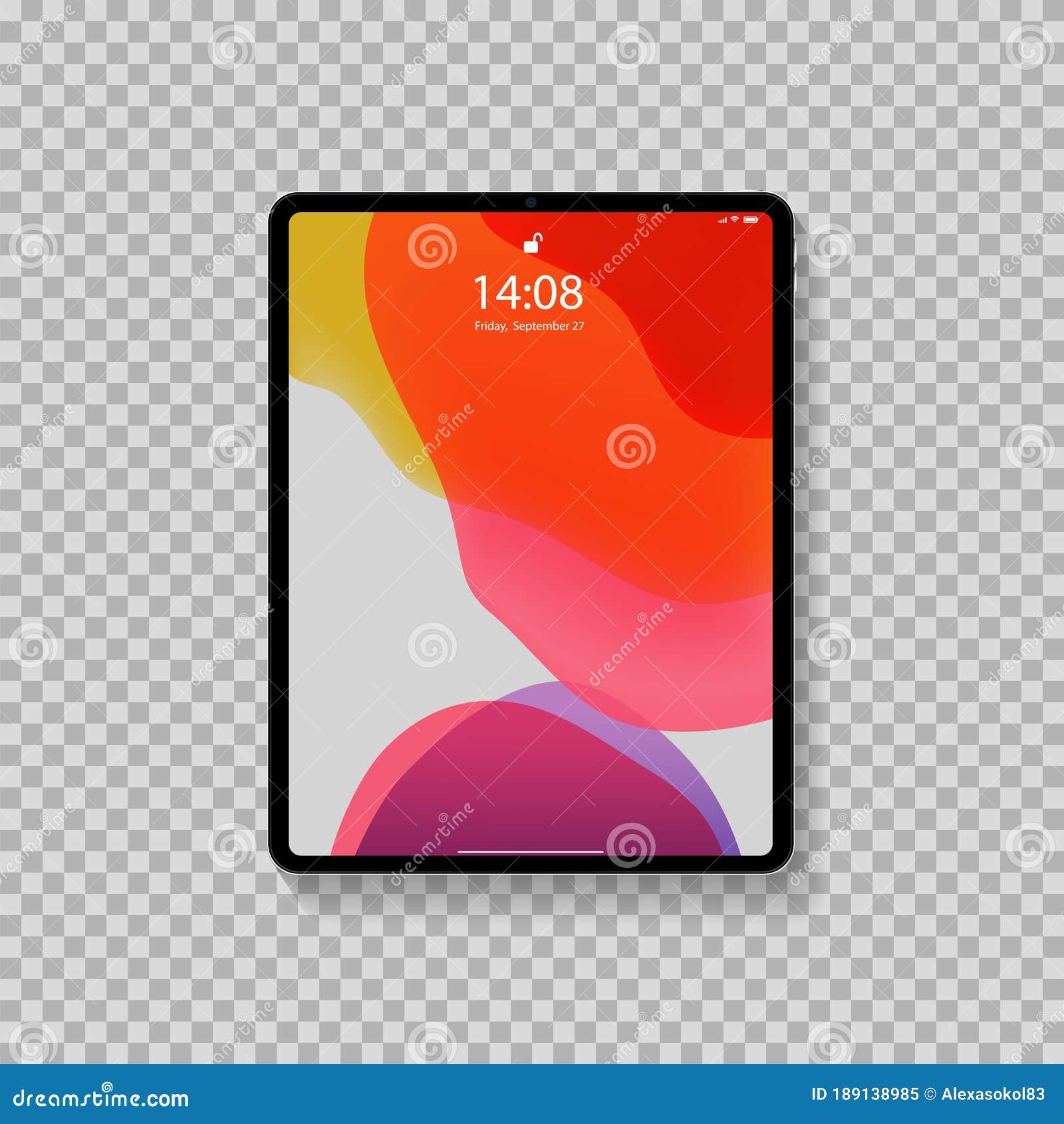 Realistic Tablet PC. Vector Illustration in Trendy Thin Frame Design