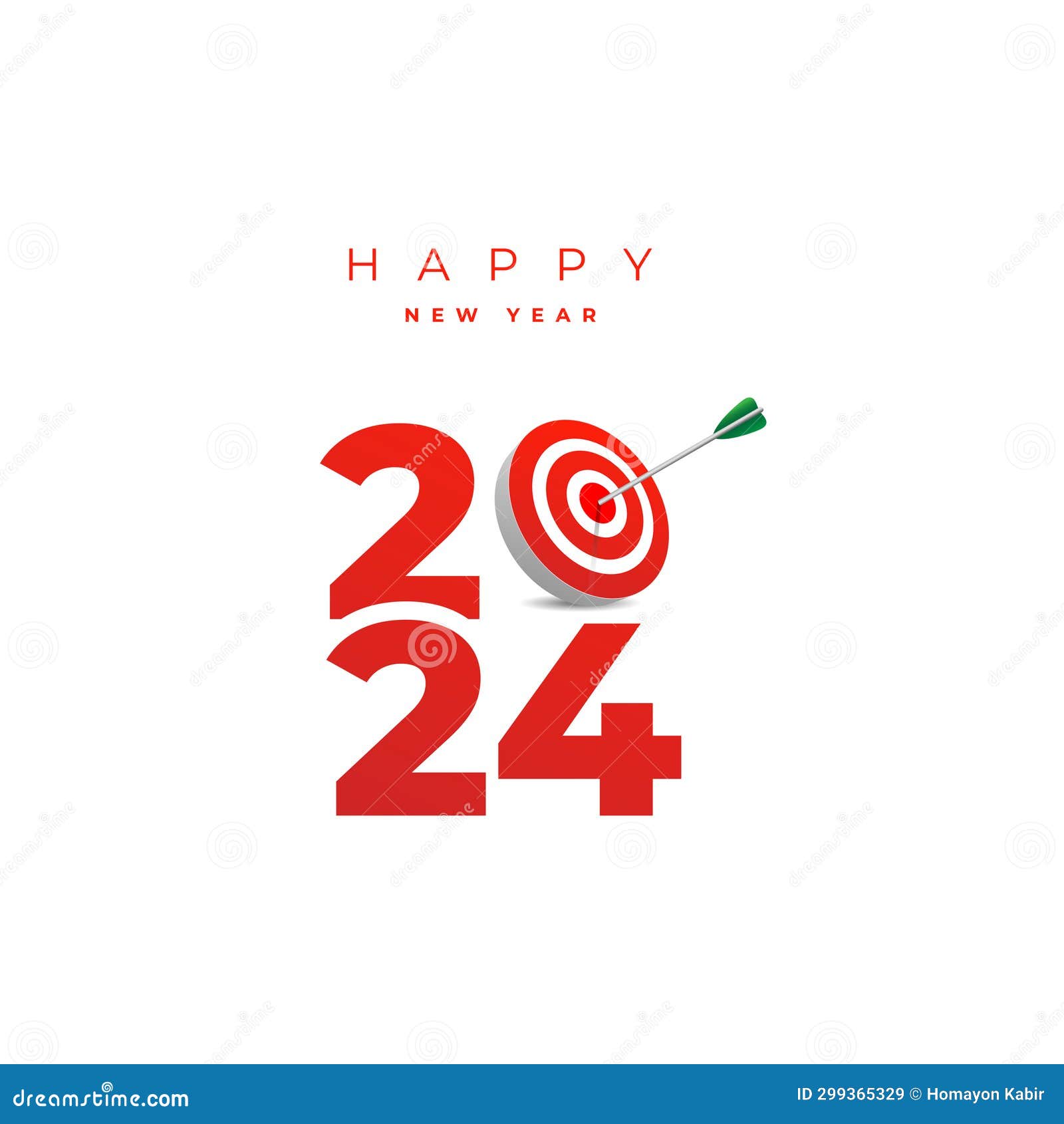 Realistic Target 2024 New Year and Goals Stock Illustration Illustration of archery, shot