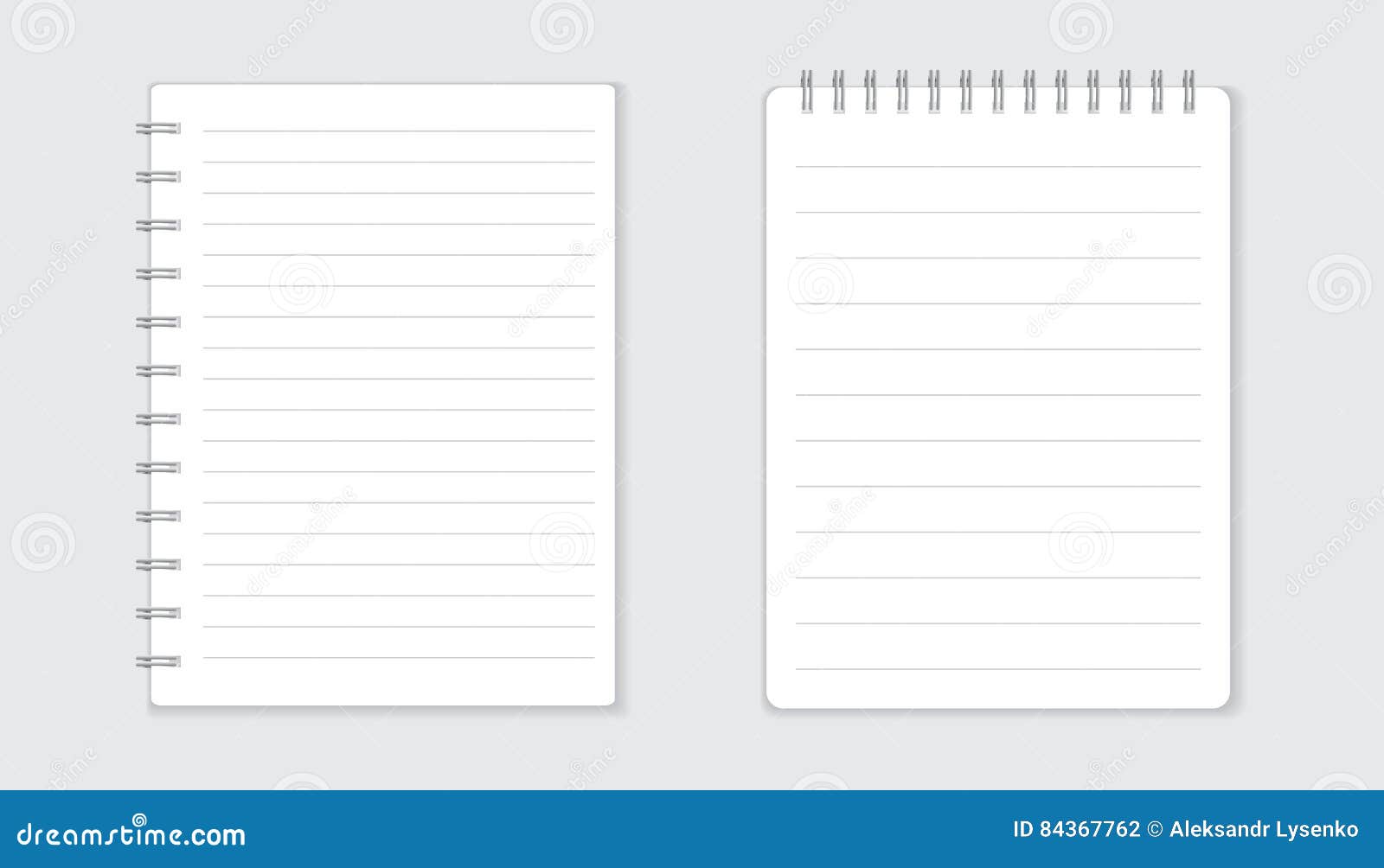 Realistic Template Notepad With Spiral Vector Illustration Cartoondealer Com 84366784 Spiral Notebook Template For Microsoft Word