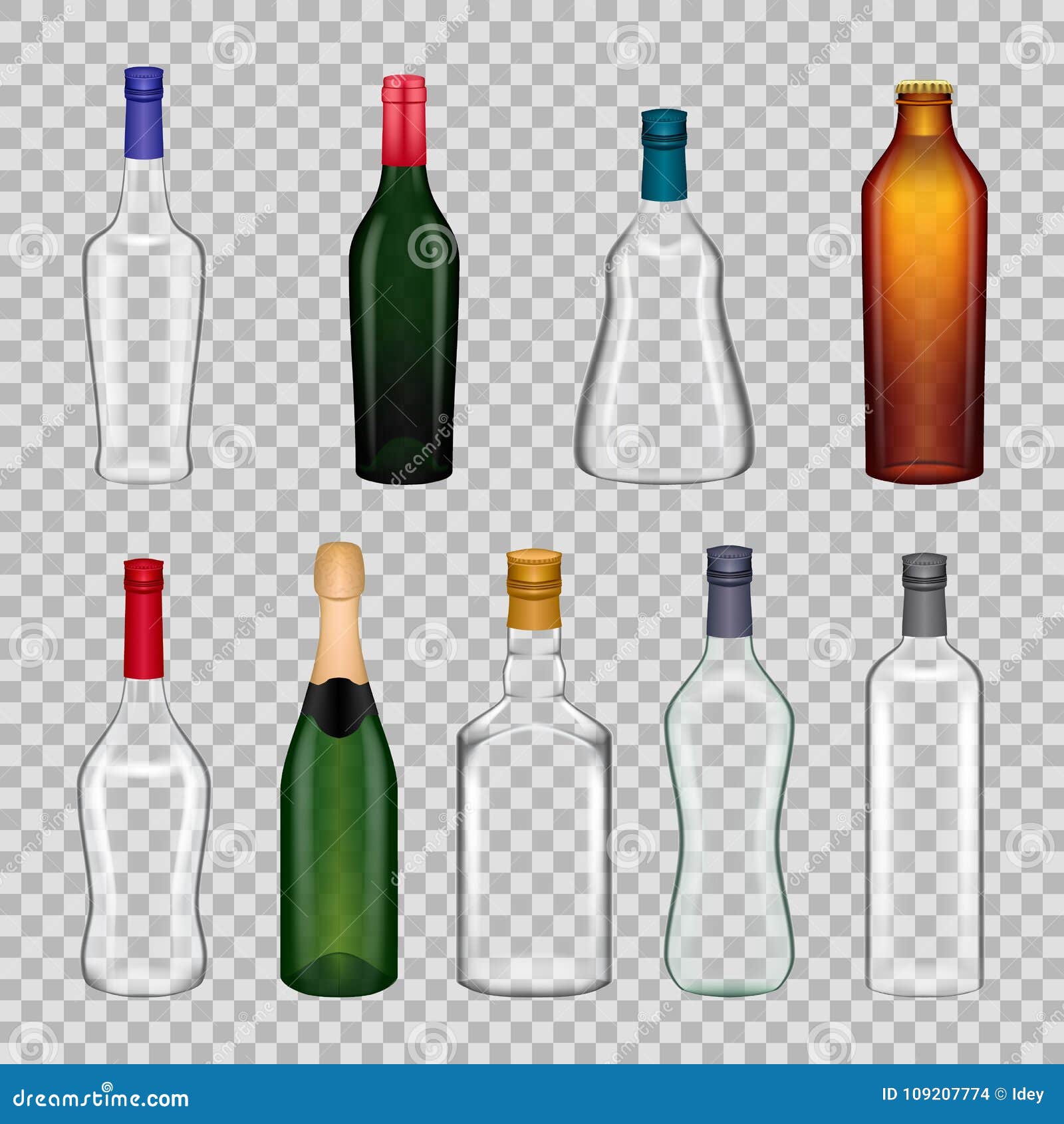Free Vector  Realistic vodka glass bottle with glass