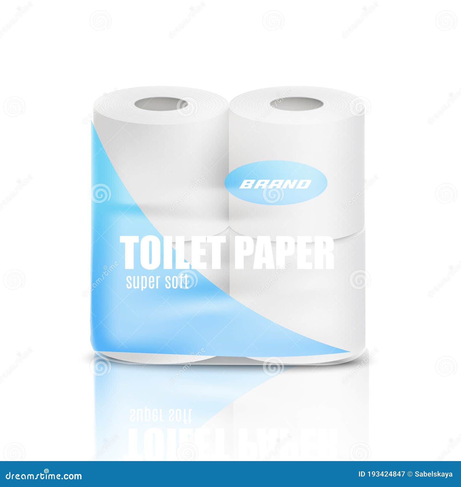 Download Realistic Toilet Paper Pack Mockup Isolated On White Background. Stock Vector - Illustration of ...